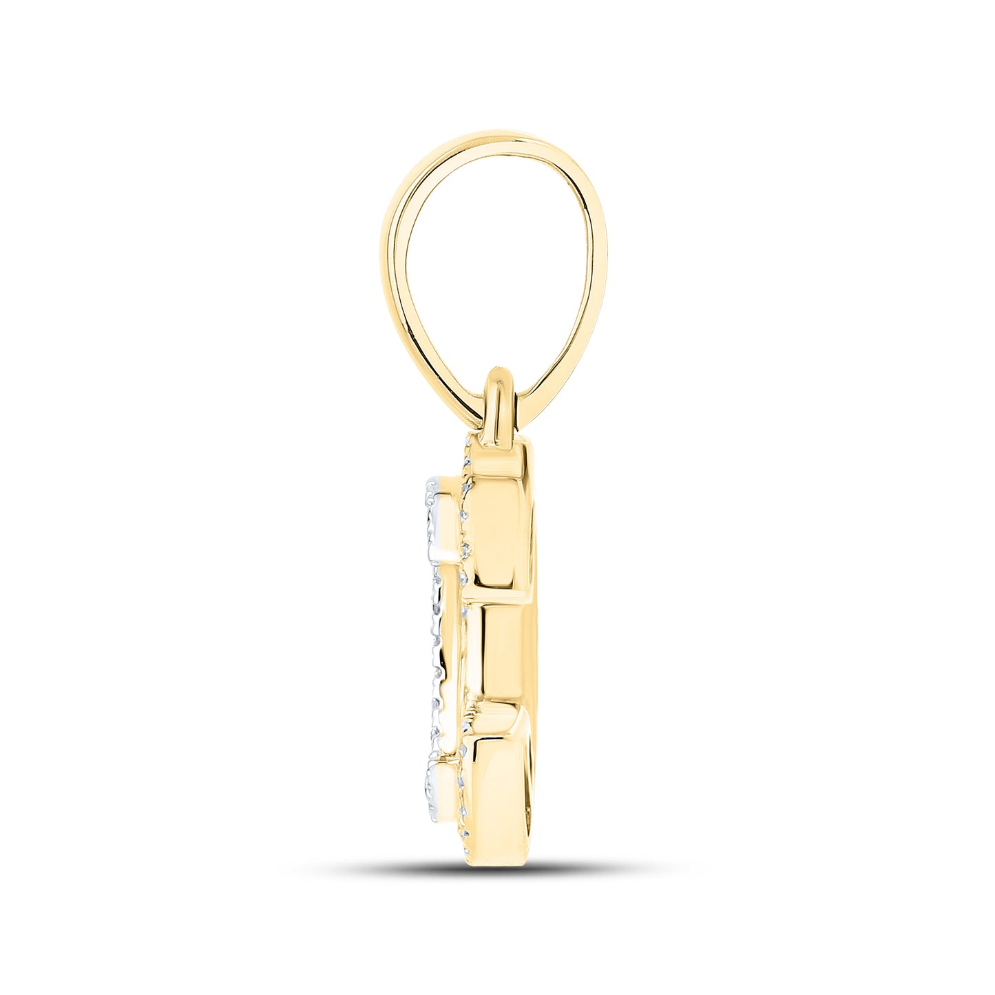 10K Yellow Gold Diamond Initial A–Z Pendant | 0.75″ Letter Charm