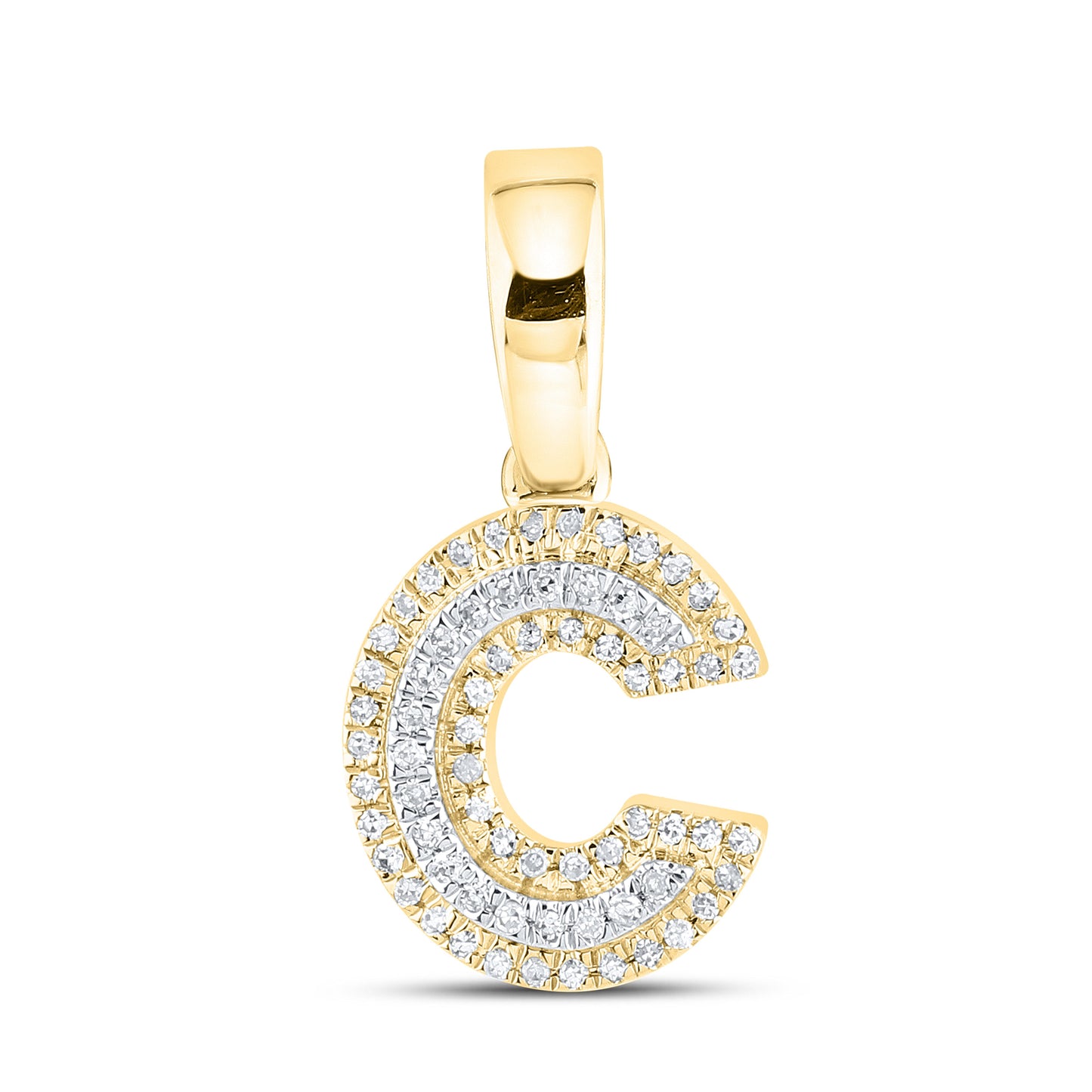 10K Yellow Gold Diamond Initial A–Z Pendant | 0.75″ Letter Charm