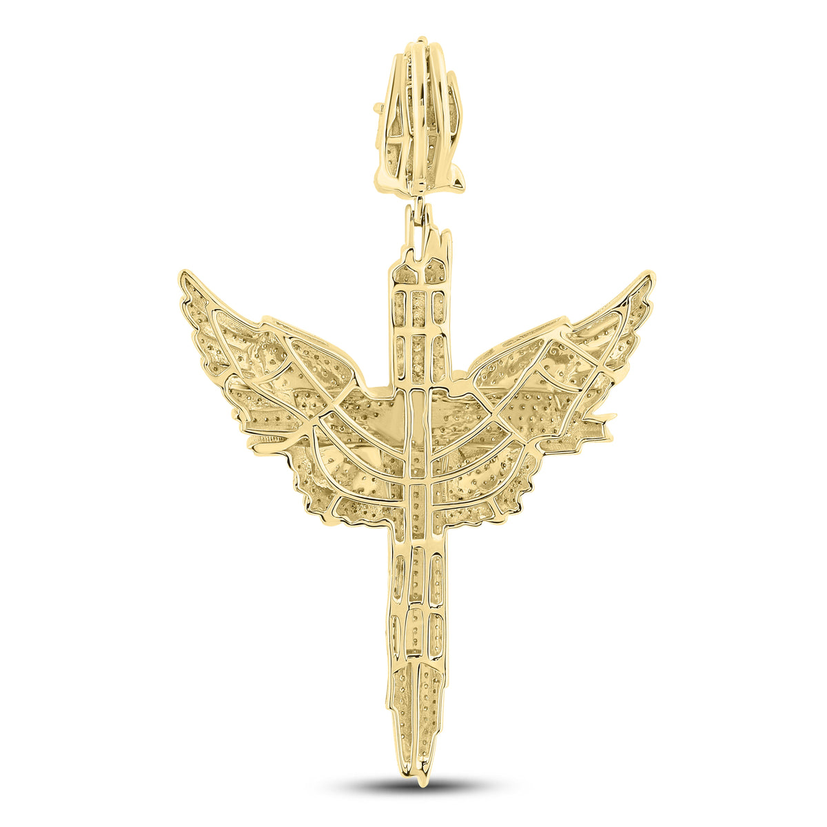 10kt Yellow Gold  0.90 CTW Diamond Cross Charm Pendant