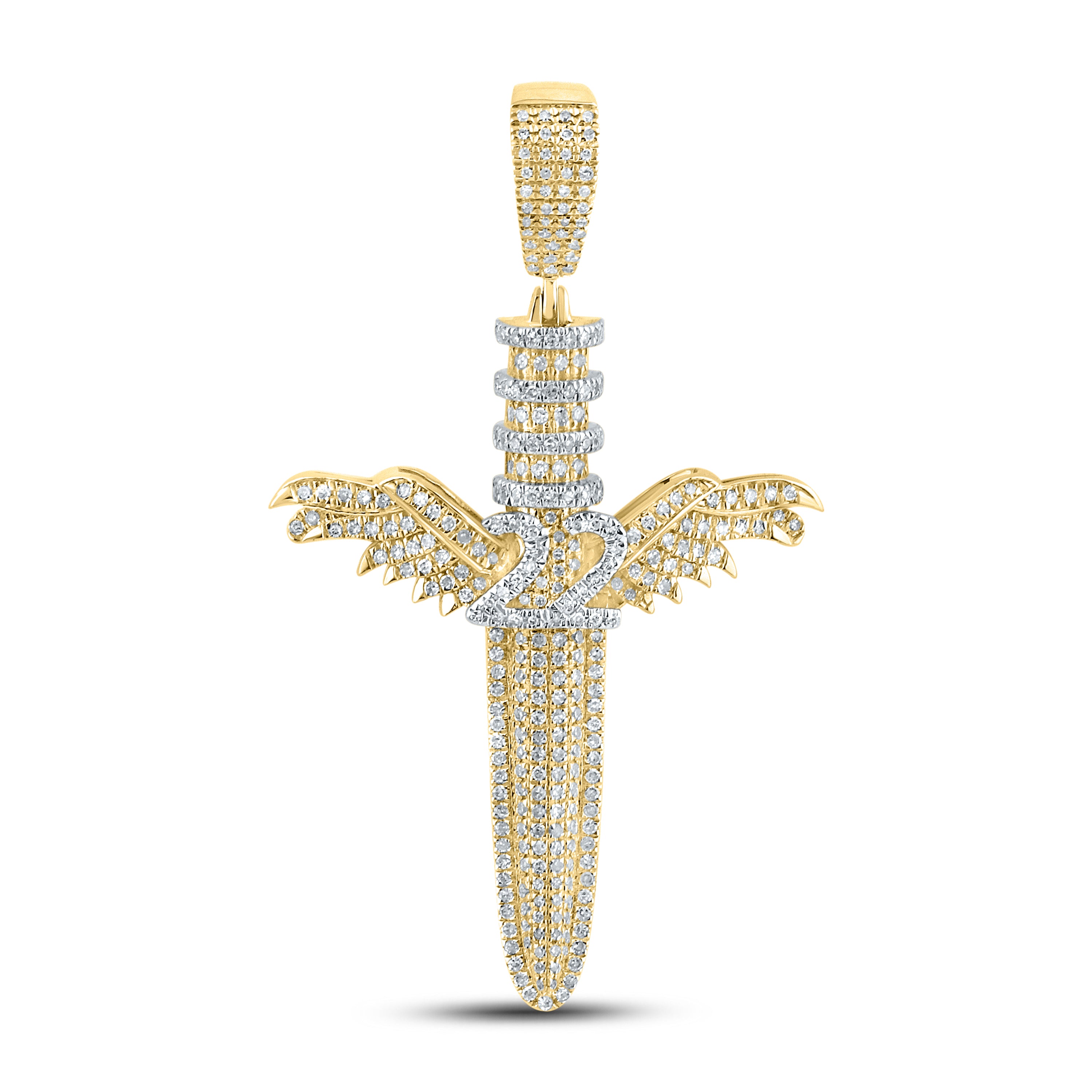 10kt Yellow Gold 0.72 CTW Diamond Cross Charm