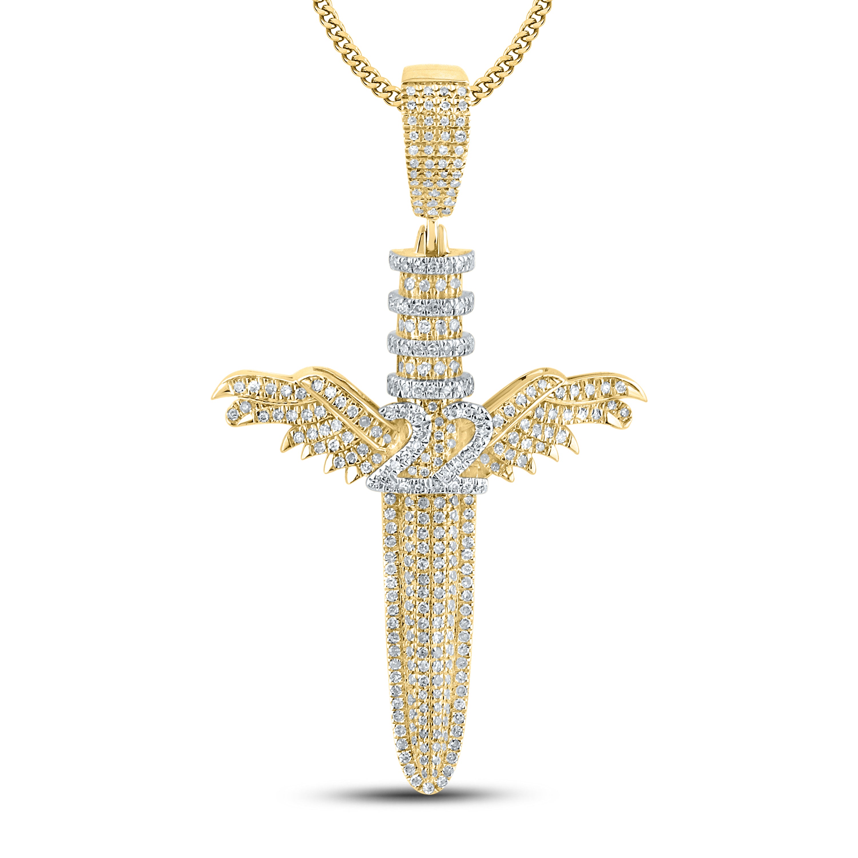 10kt Yellow Gold 0.72 CTW Diamond Cross Charm