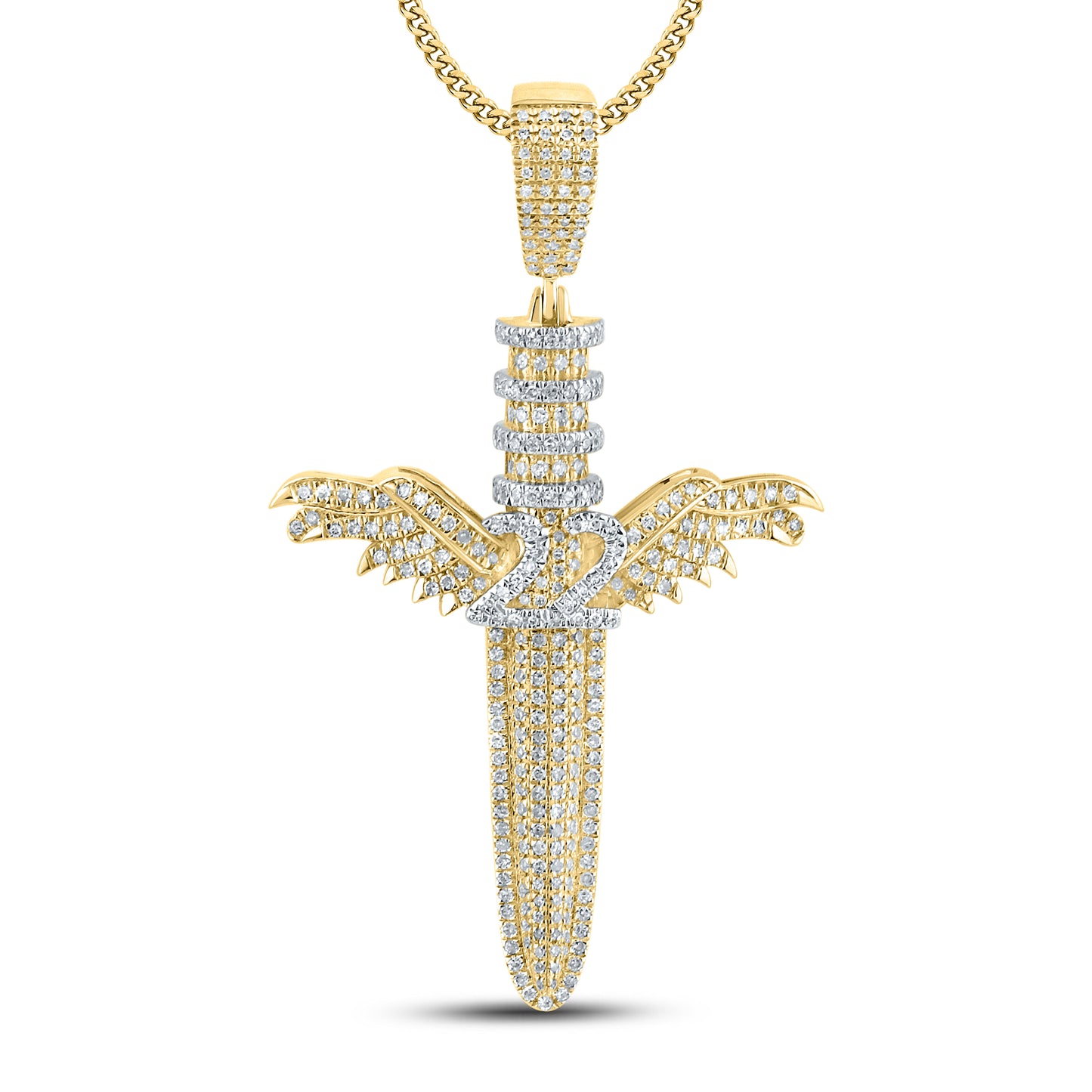 10kt Yellow Gold 0.72 CTW Diamond Cross Charm