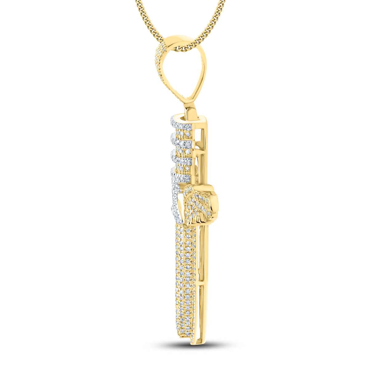 10kt Yellow Gold 0.72 CTW Diamond Cross Charm