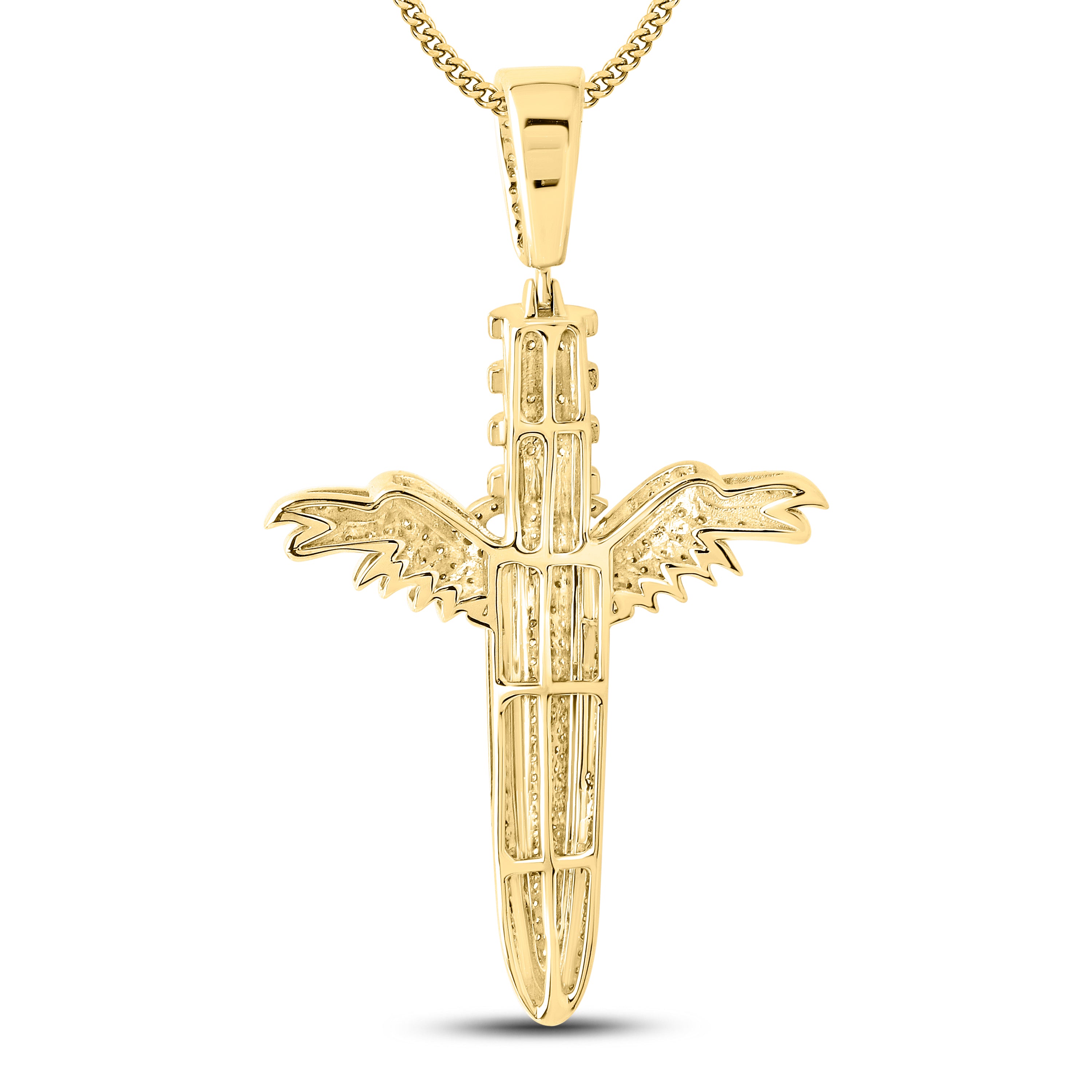 10kt Yellow Gold 0.72 CTW Diamond Cross Charm