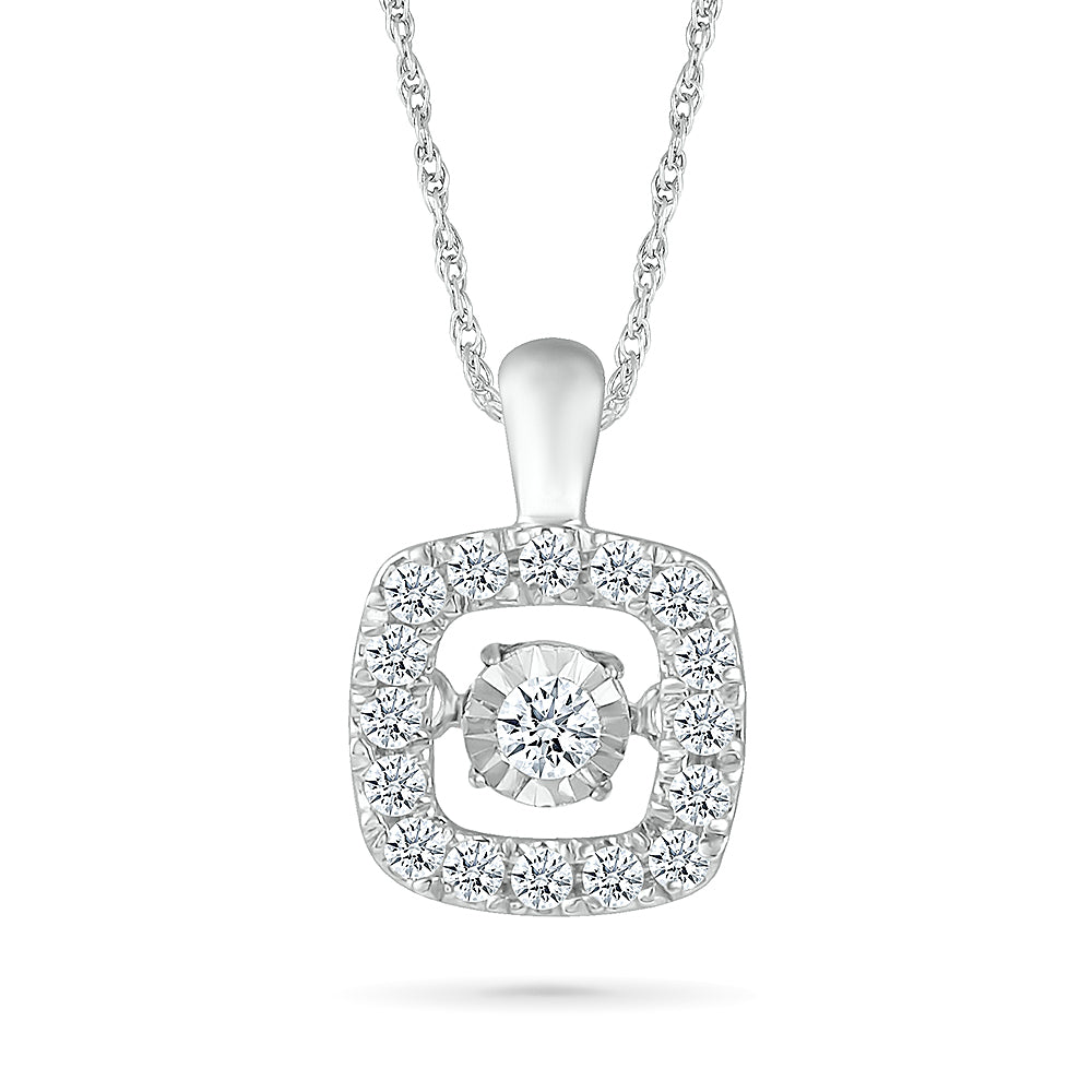 10k White Gold 0.16 CTW Moving Diamond Pendant