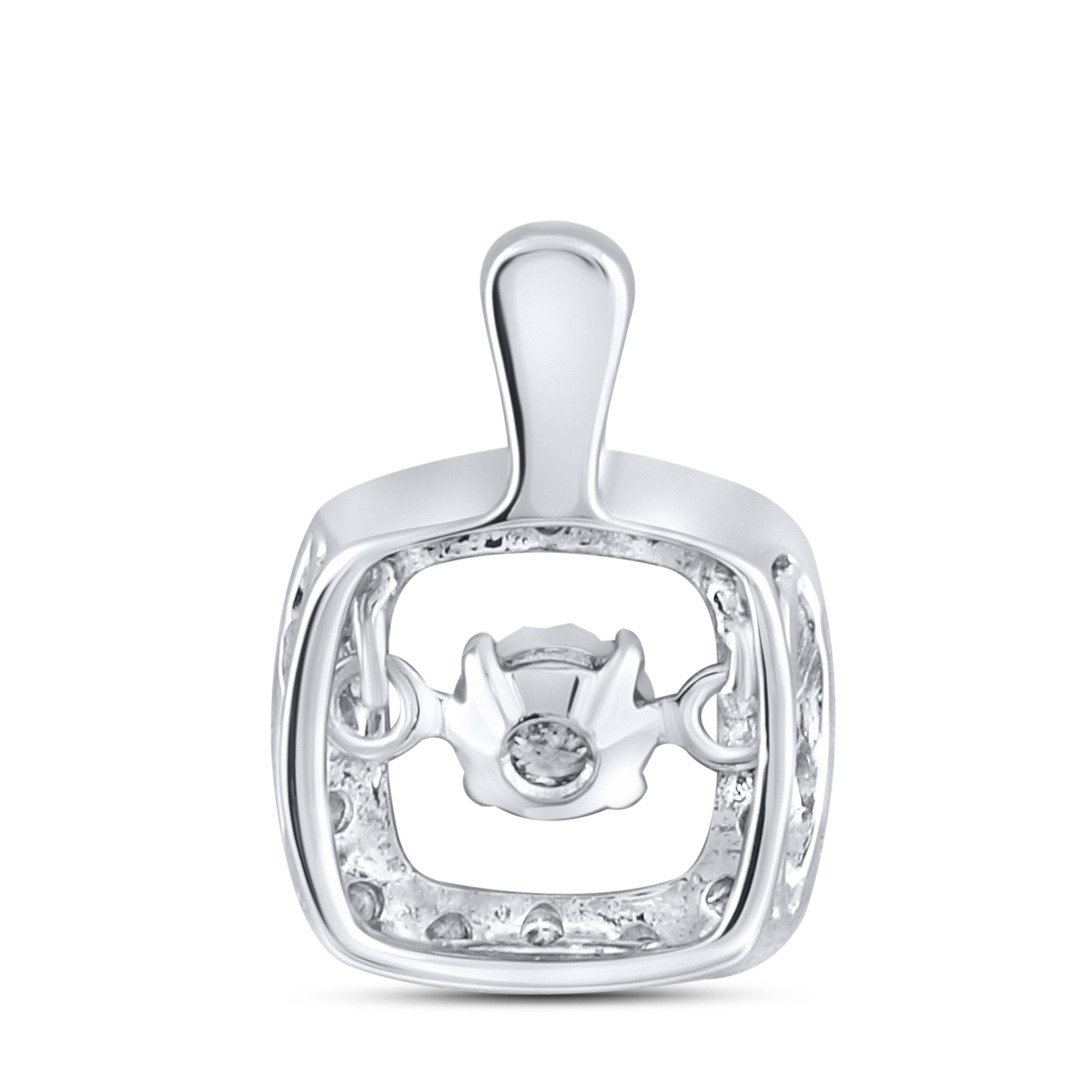 10k White Gold 0.16 CTW Moving Diamond Pendant