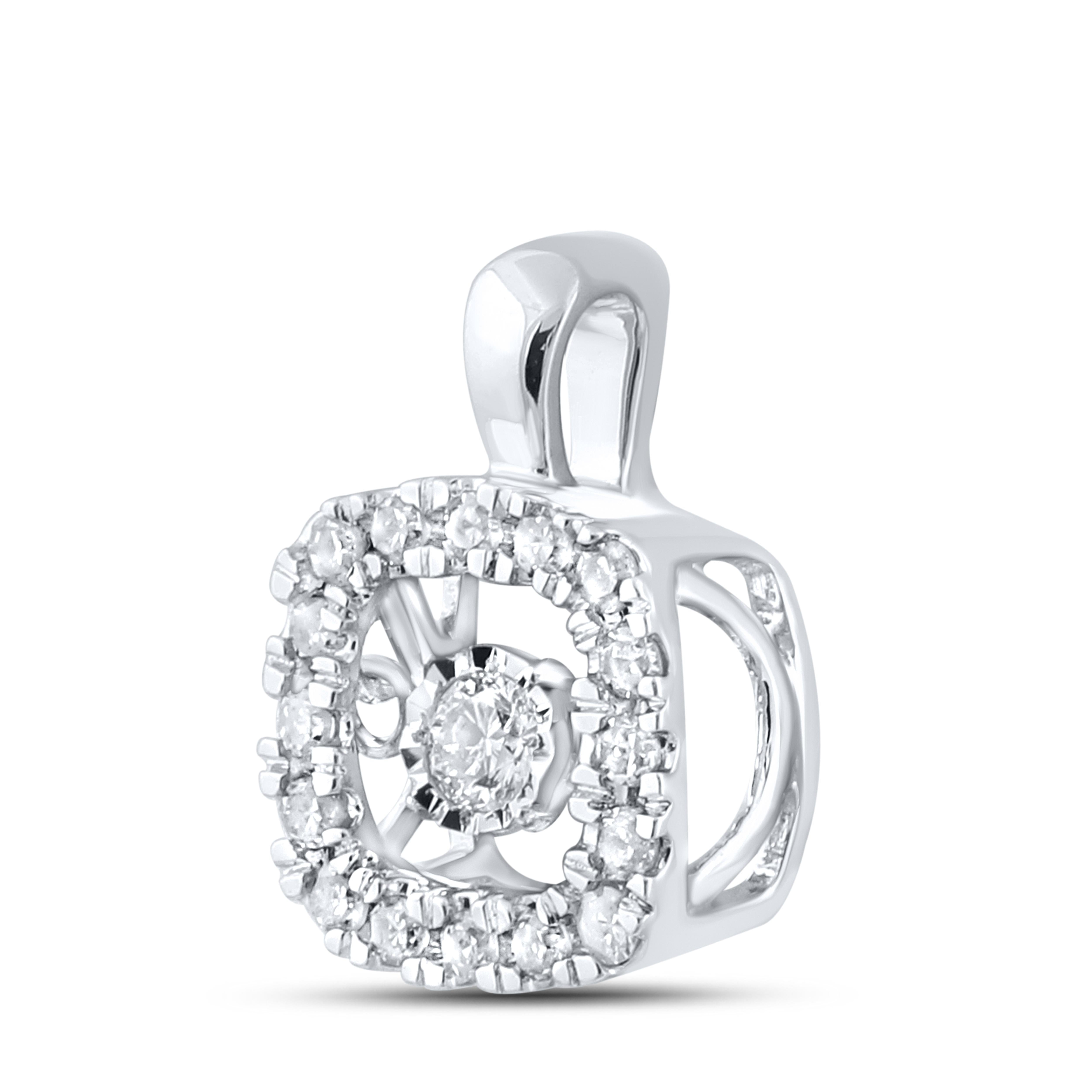 10k White Gold 0.16 CTW Moving Diamond Pendant