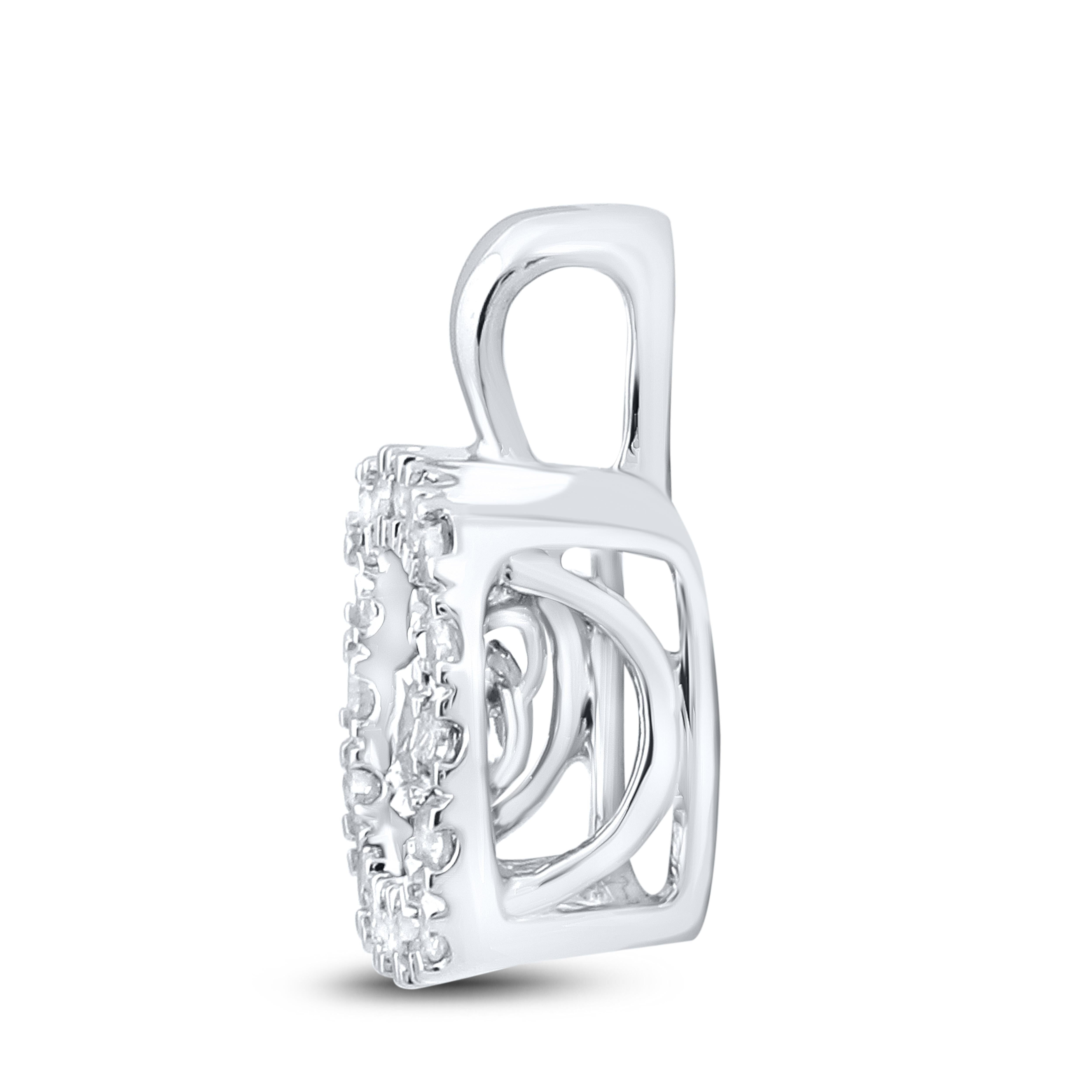 10k White Gold 0.16 CTW Moving Diamond Pendant