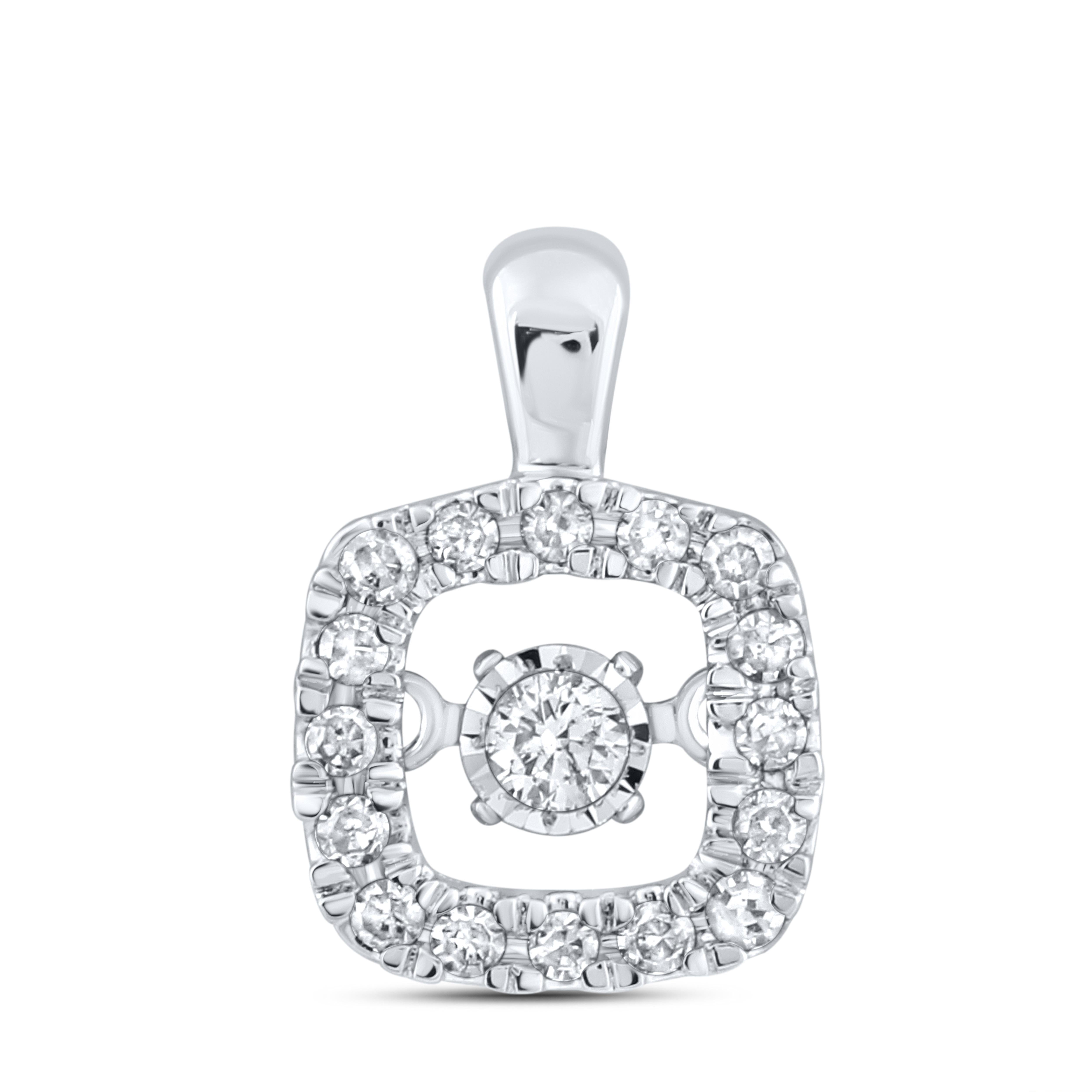 10k White Gold 0.16 CTW Moving Diamond Pendant