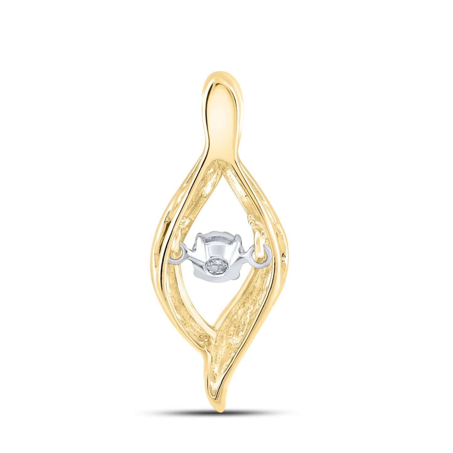 10K Yellow Gold 0.10 CTW Diamond Pendant  with chain