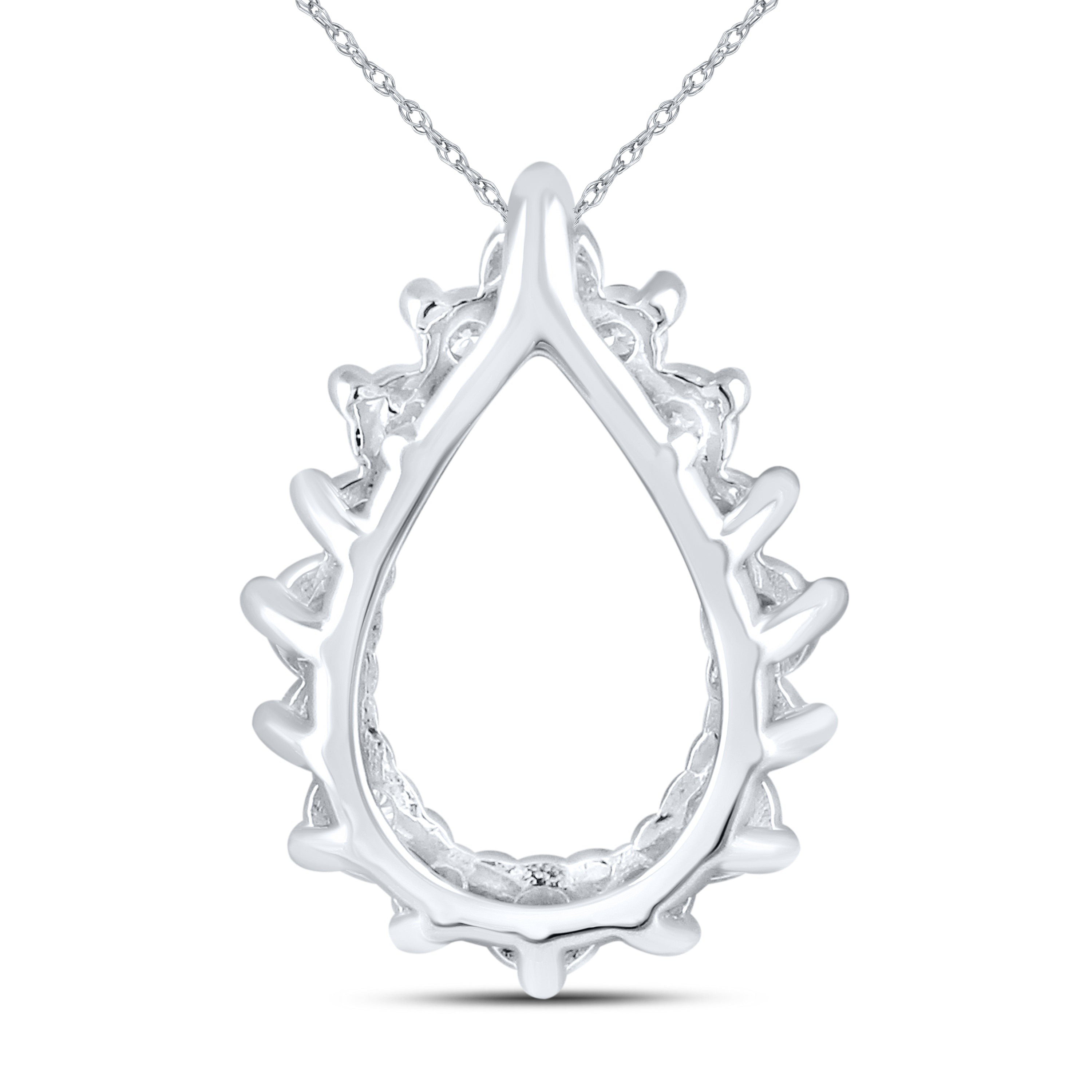 14kt White Gold 0.25 CTW Natural Diamond  Pendant with 18-inch Chain