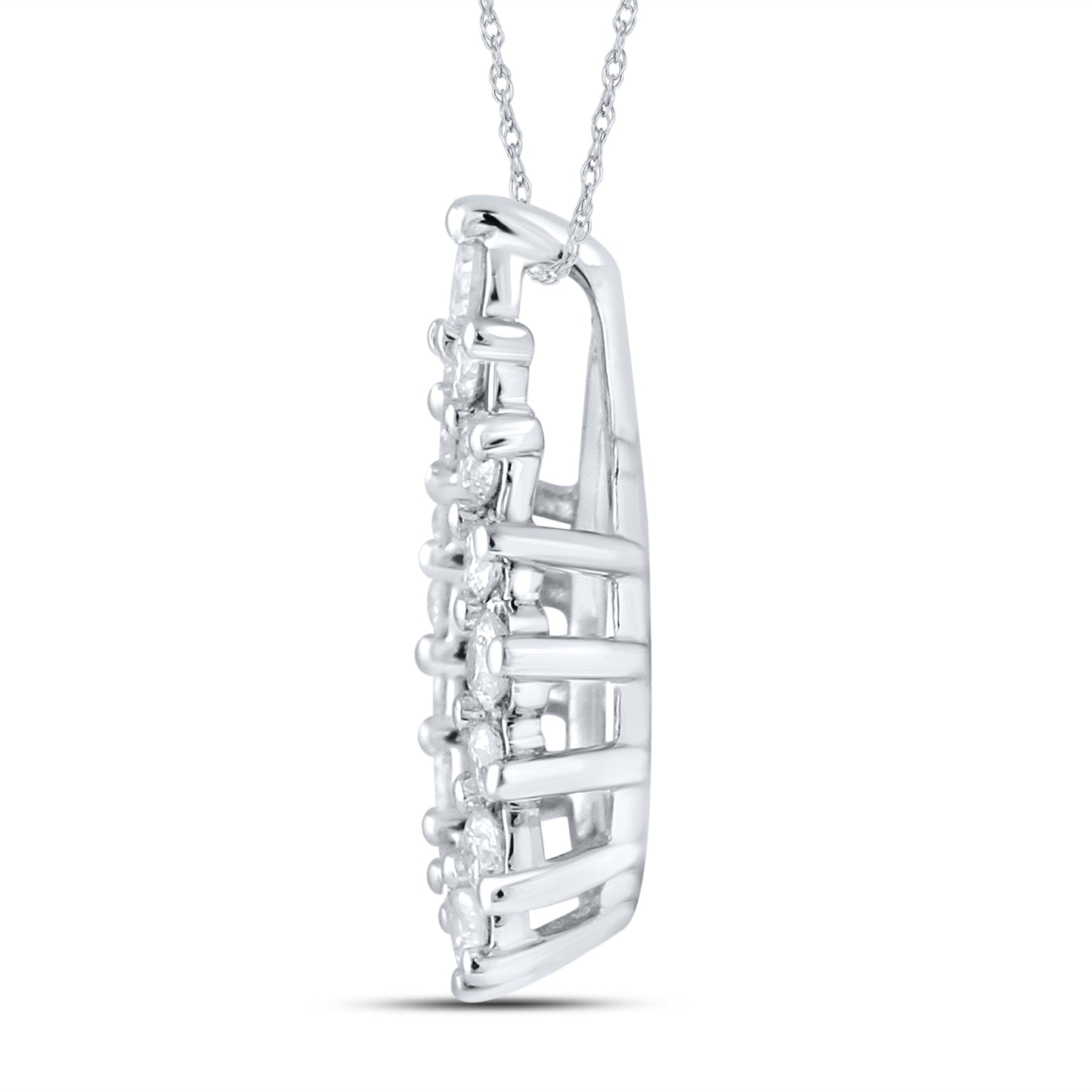14kt White Gold 0.25 CTW Natural Diamond  Pendant with 18-inch Chain