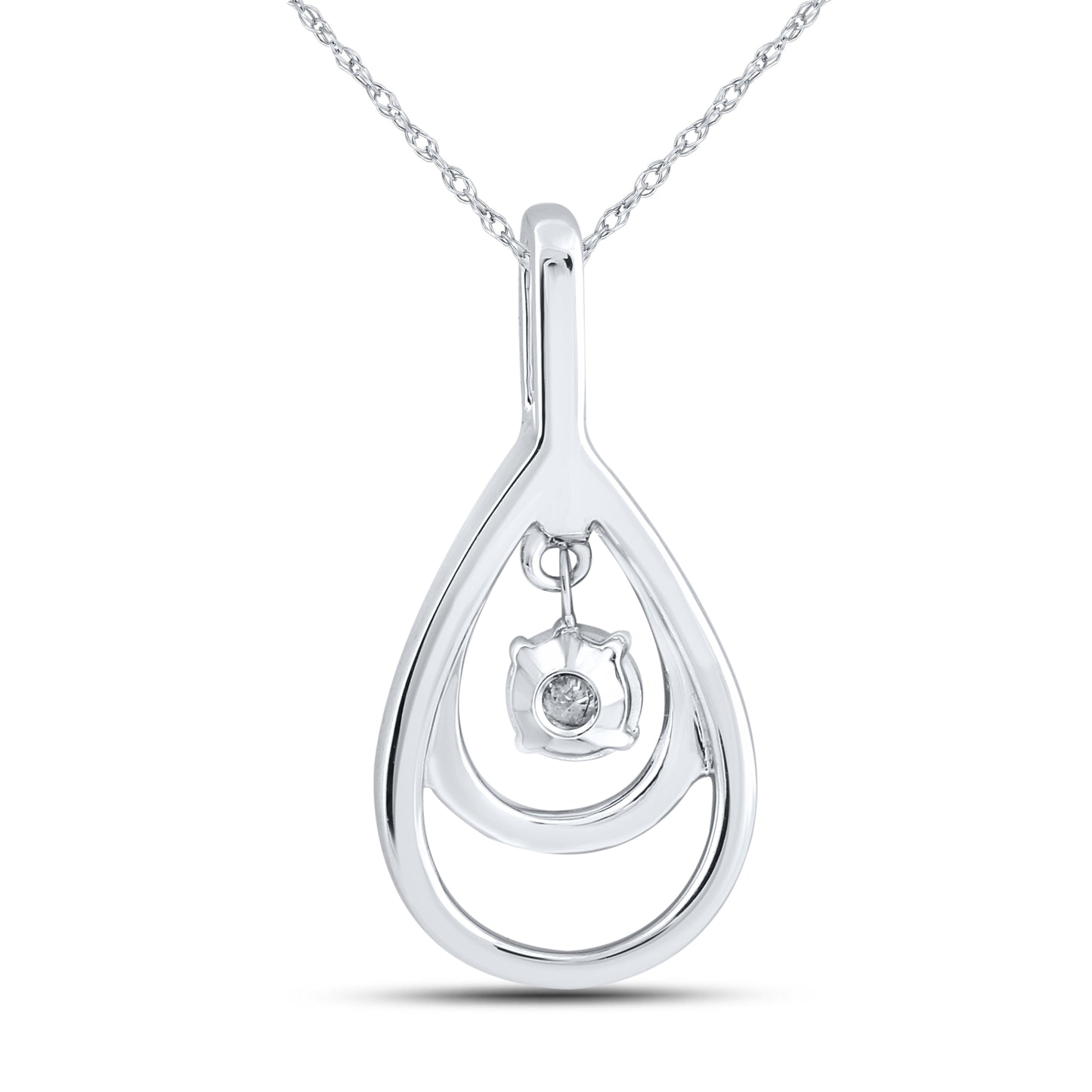 10kt Yellow Gold 0.12 CTW Natural Diamond  Pendant with 18-inch Chain