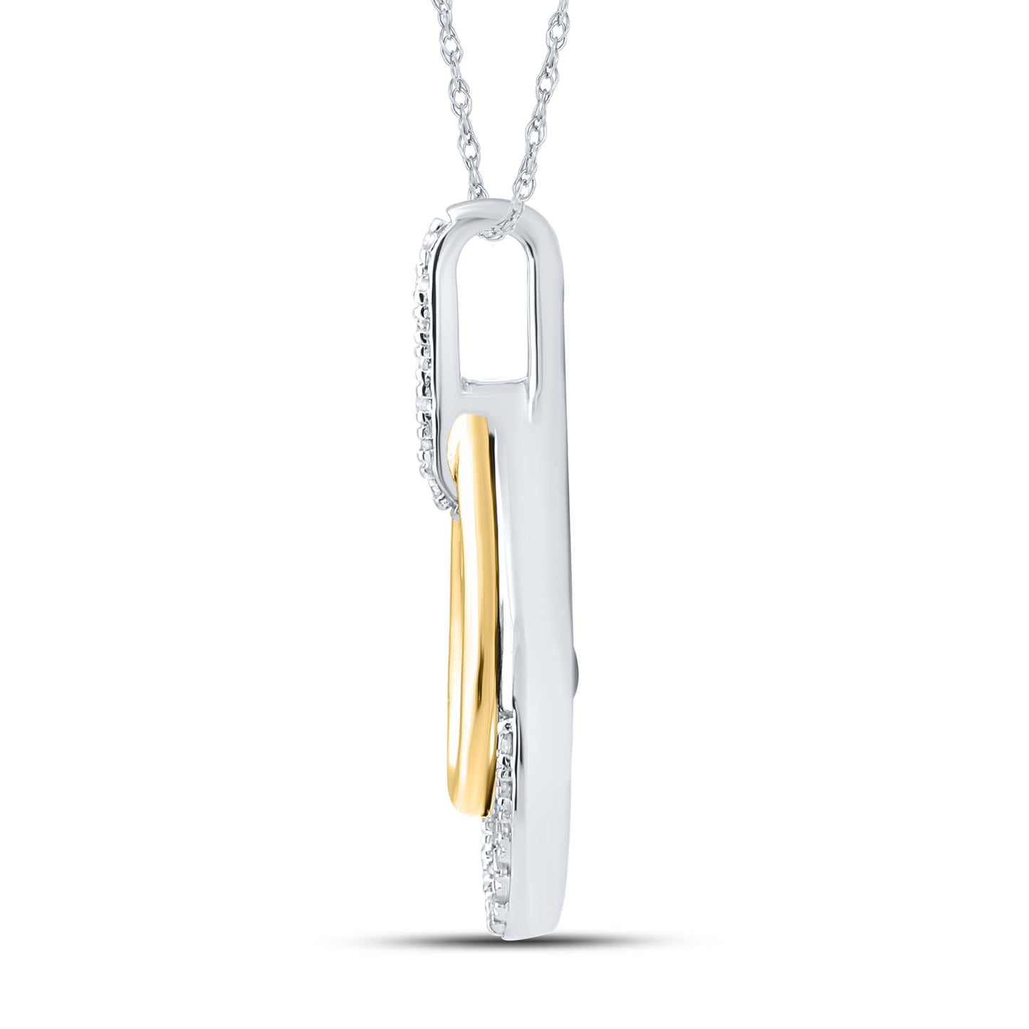 10kt Yellow Gold 0.12 CTW Natural Diamond  Pendant with 18-inch Chain