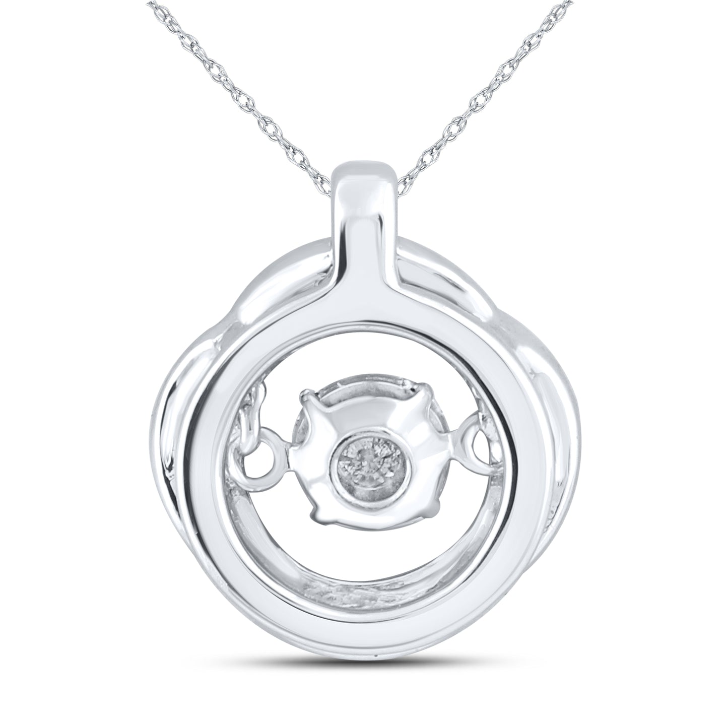 10kt White Gold 0.10 CTW Natural Diamond Pendant with 18-inch Chain