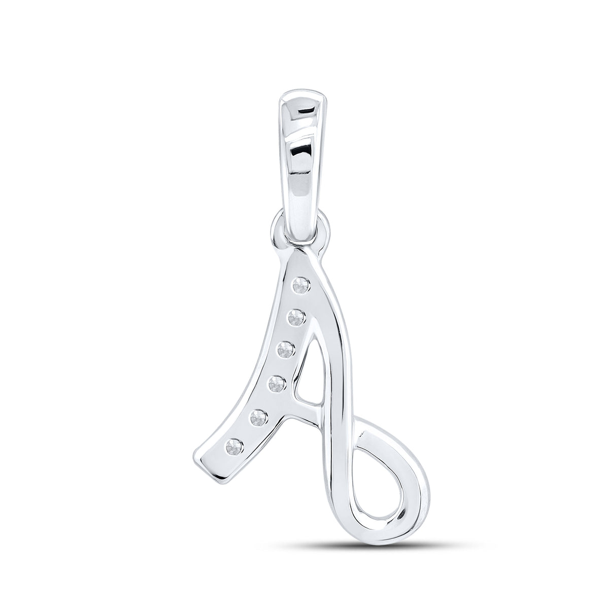 10KT WHITE GOLD 0.04 CTW NATURAL DIAMOND INITIAL A
