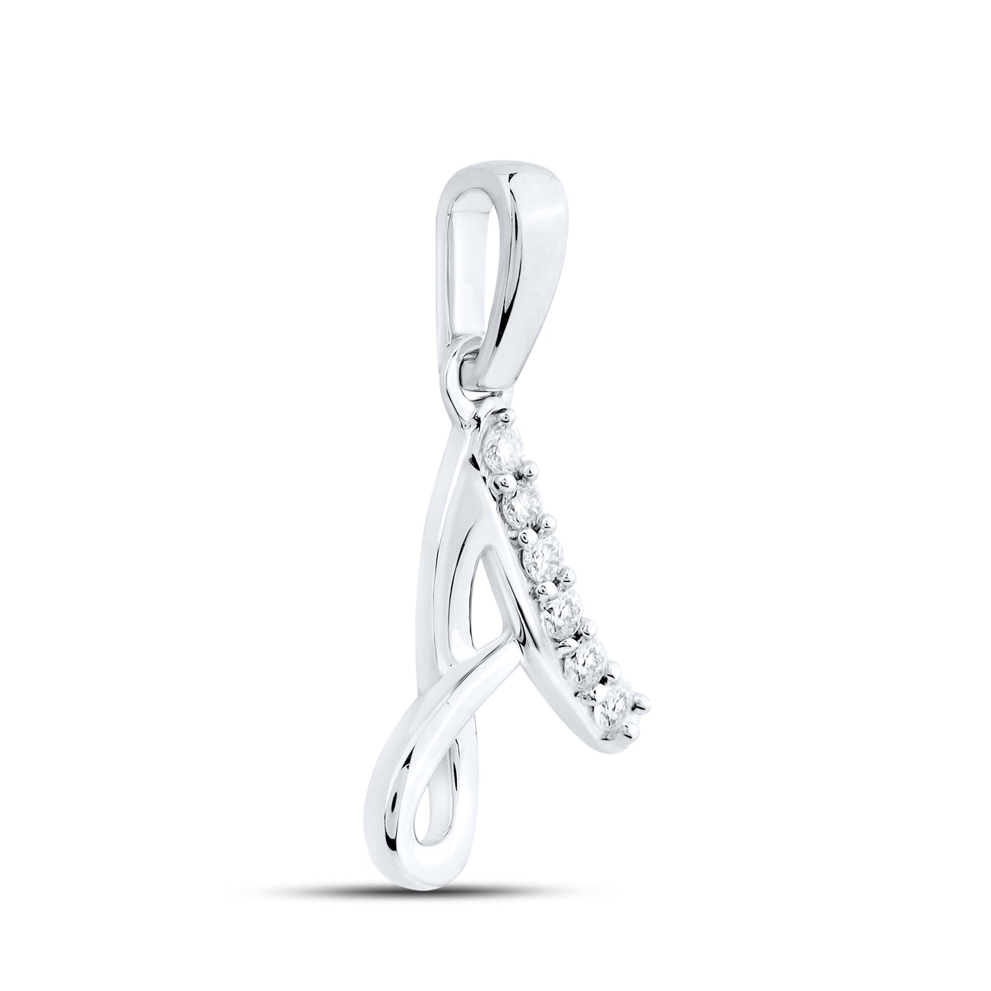 10KT WHITE GOLD 0.04 CTW NATURAL DIAMOND INITIAL A