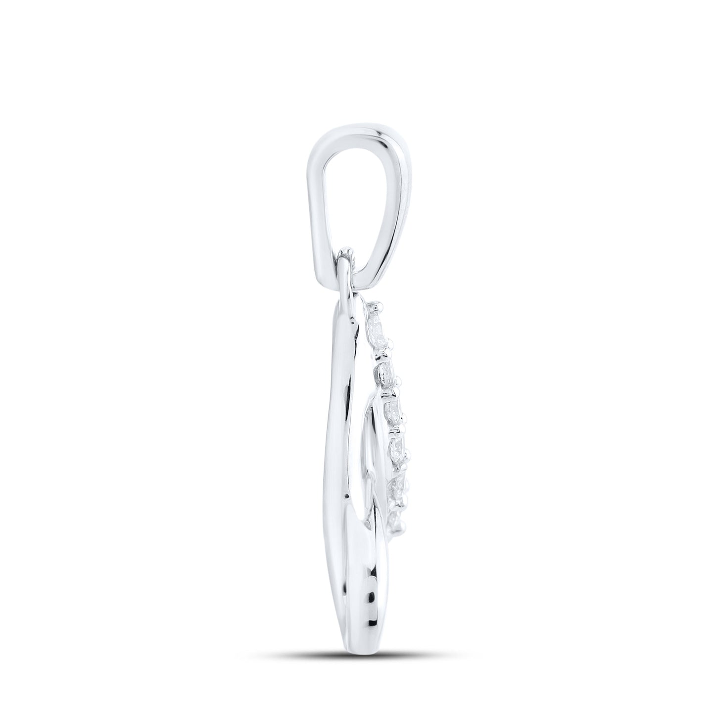 10KT WHITE GOLD 0.04 CTW NATURAL DIAMOND INITIAL A