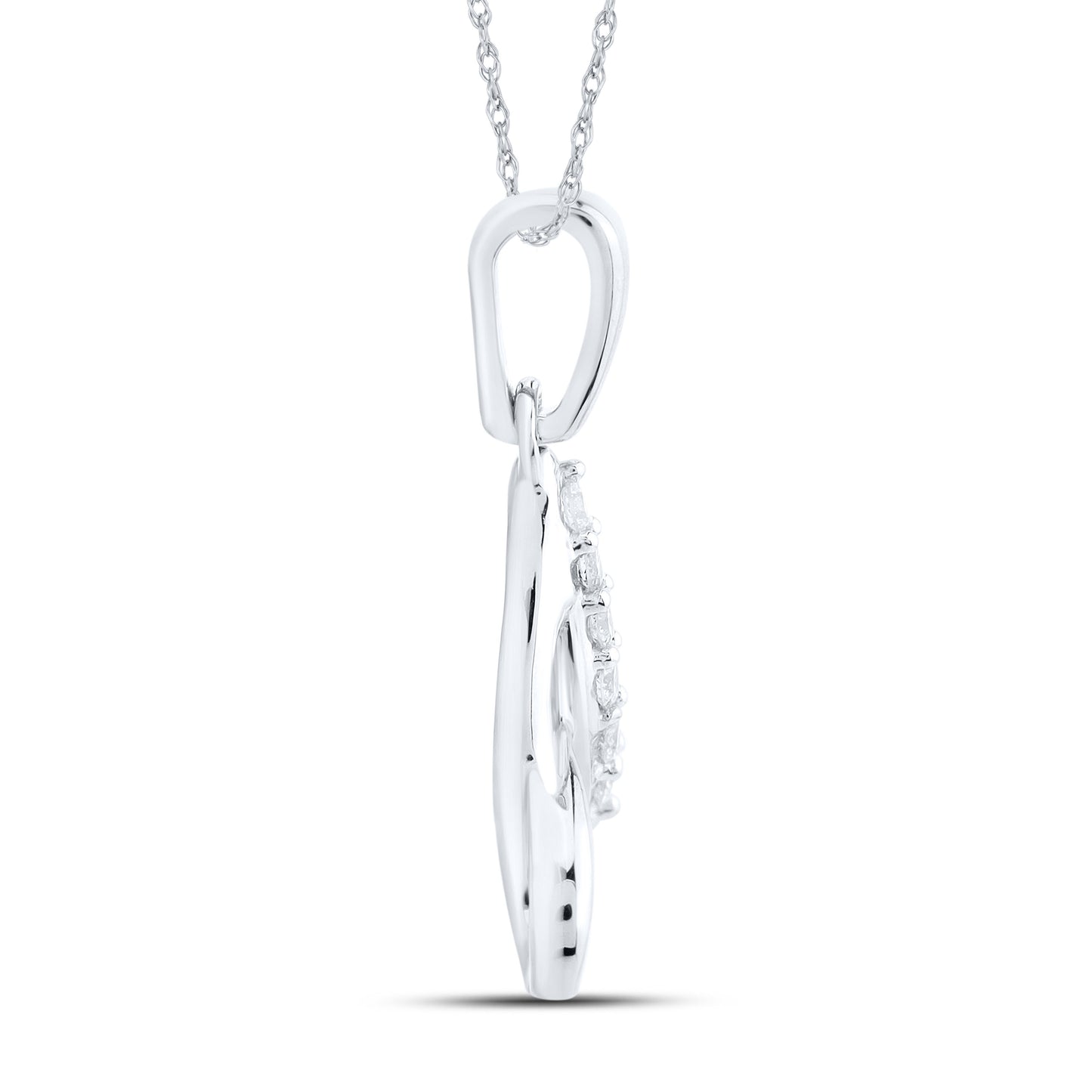 10KT WHITE GOLD 0.04 CTW NATURAL DIAMOND INITIAL A