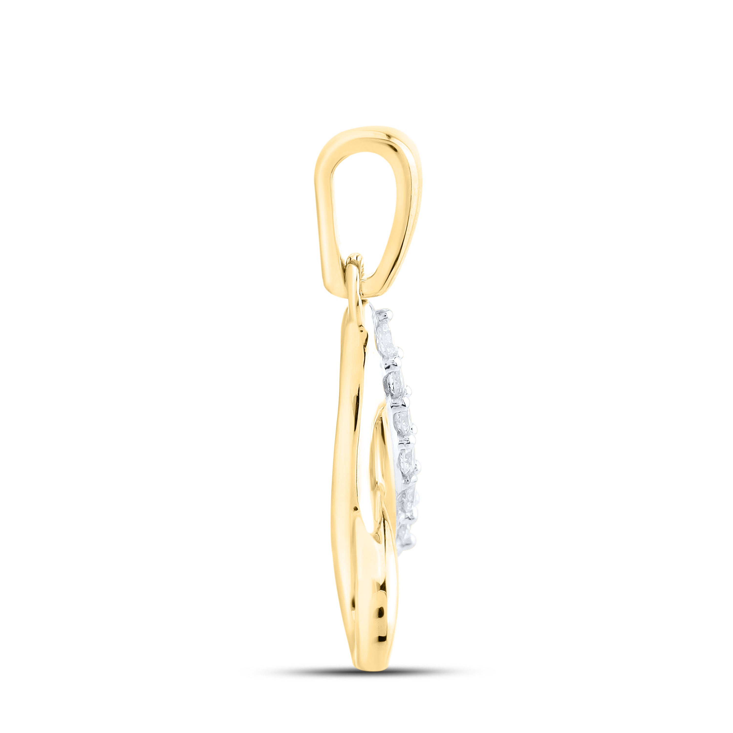 10KT Yellow gold 0.04 CTW Diamond Initial A Pendant
