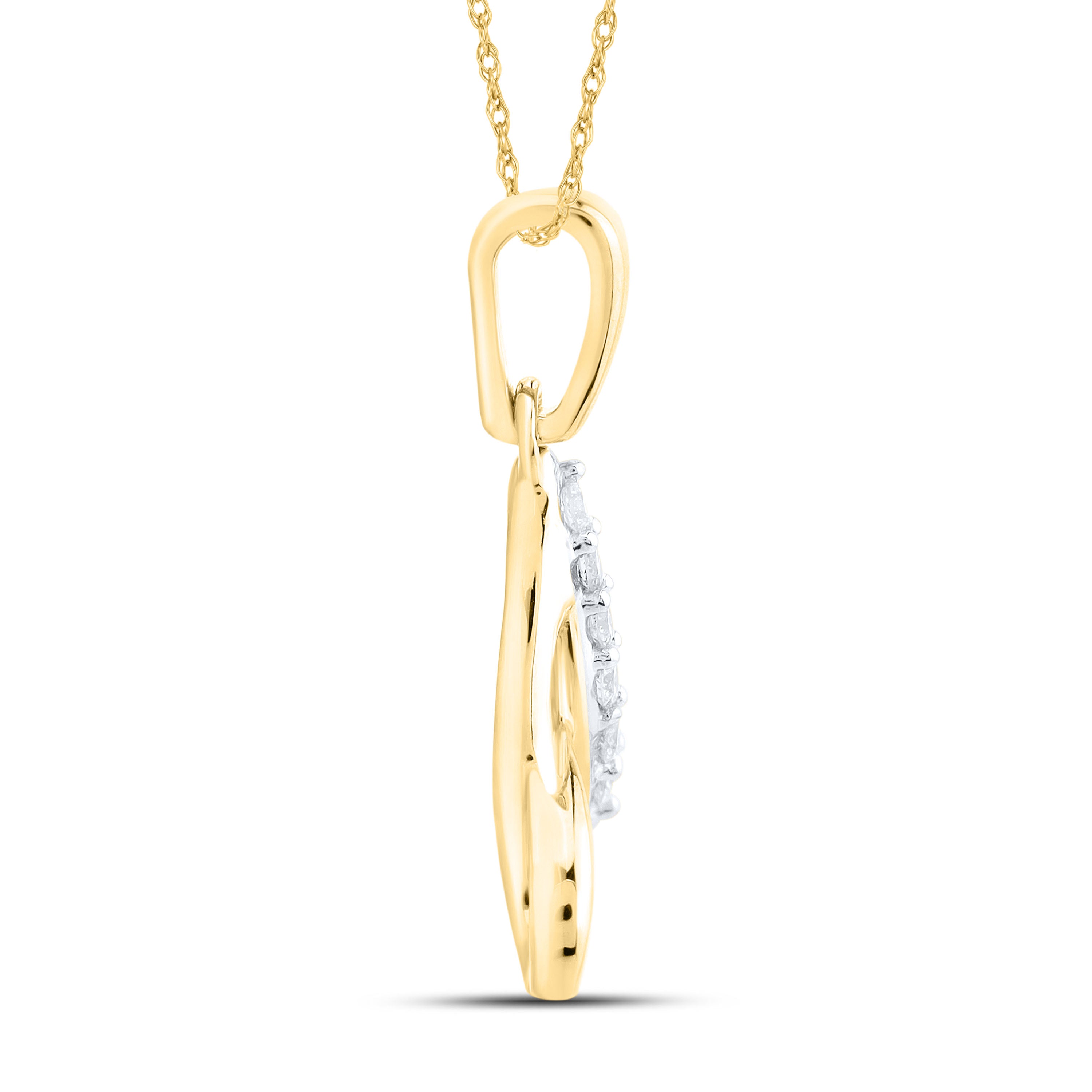 10KT Yellow gold 0.04 CTW Diamond Initial A Pendant