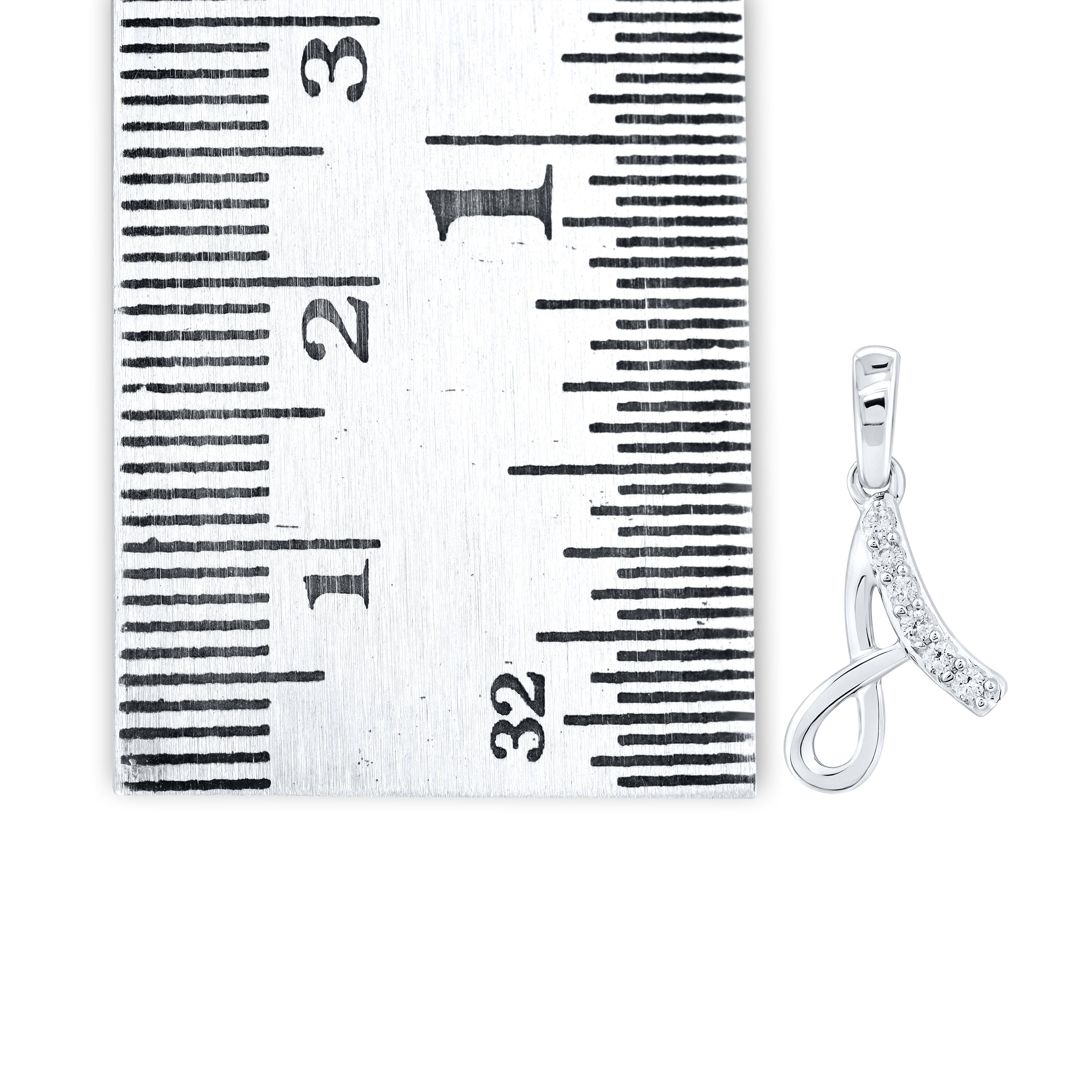 10KT WHITE GOLD 0.04 CTW NATURAL DIAMOND INITIAL A