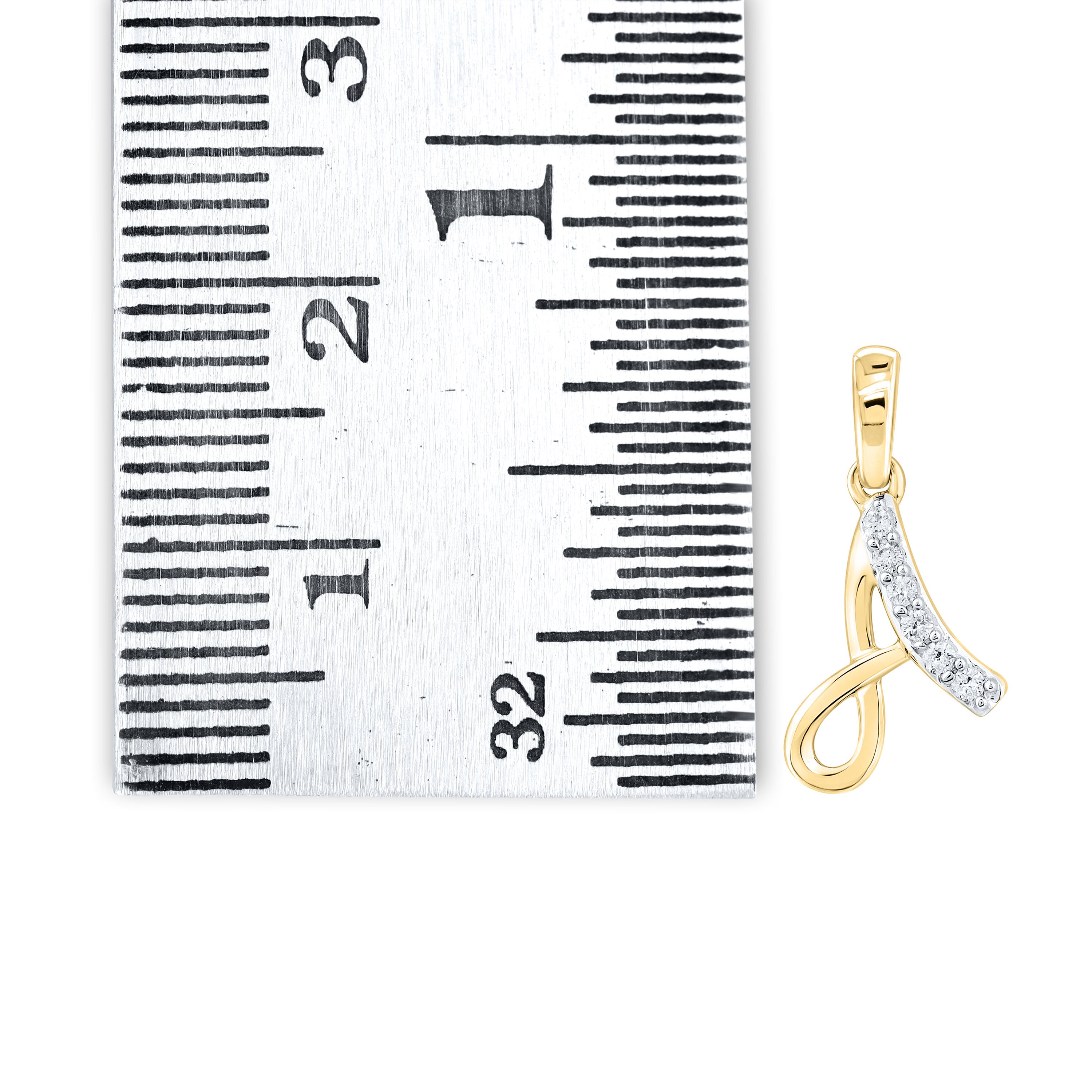 10KT Yellow gold 0.04 CTW Diamond Initial A Pendant