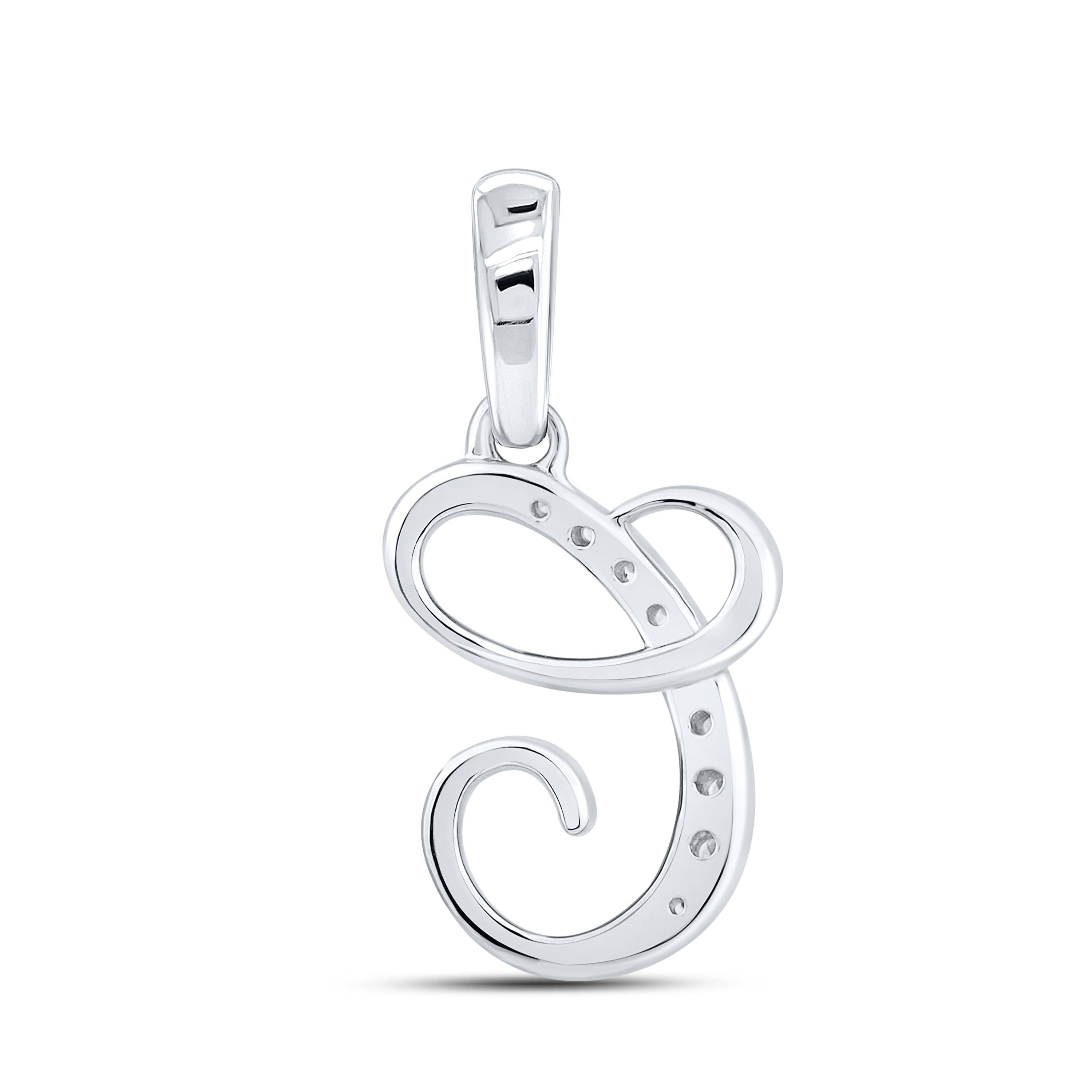 10KT WHITE GOLD 0.04 CTW NATURAL DIAMOND INITIAL C