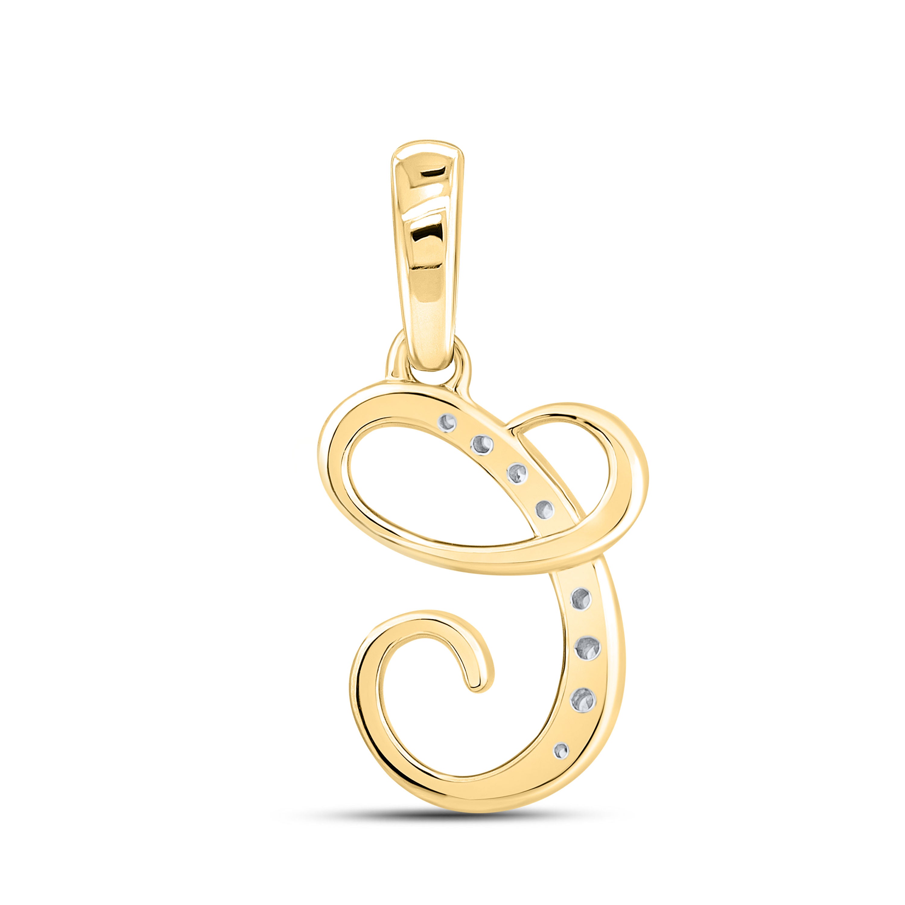 10KT YELLOW GOLD 0.04 CTW NATURAL DIAMOND INITIAL C