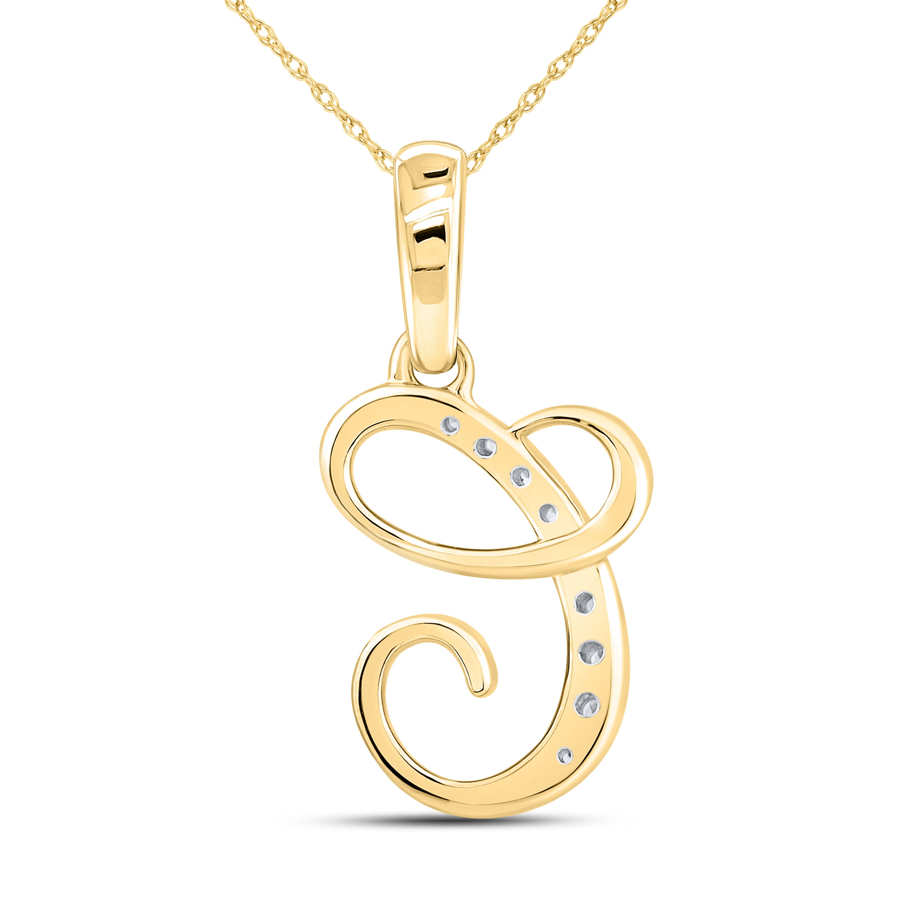 10KT YELLOW GOLD 0.04 CTW NATURAL DIAMOND INITIAL C