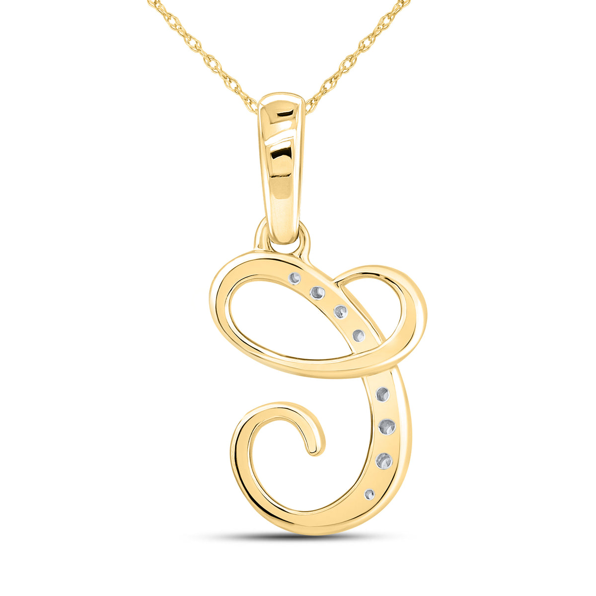 10KT YELLOW GOLD 0.04 CTW NATURAL DIAMOND INITIAL C