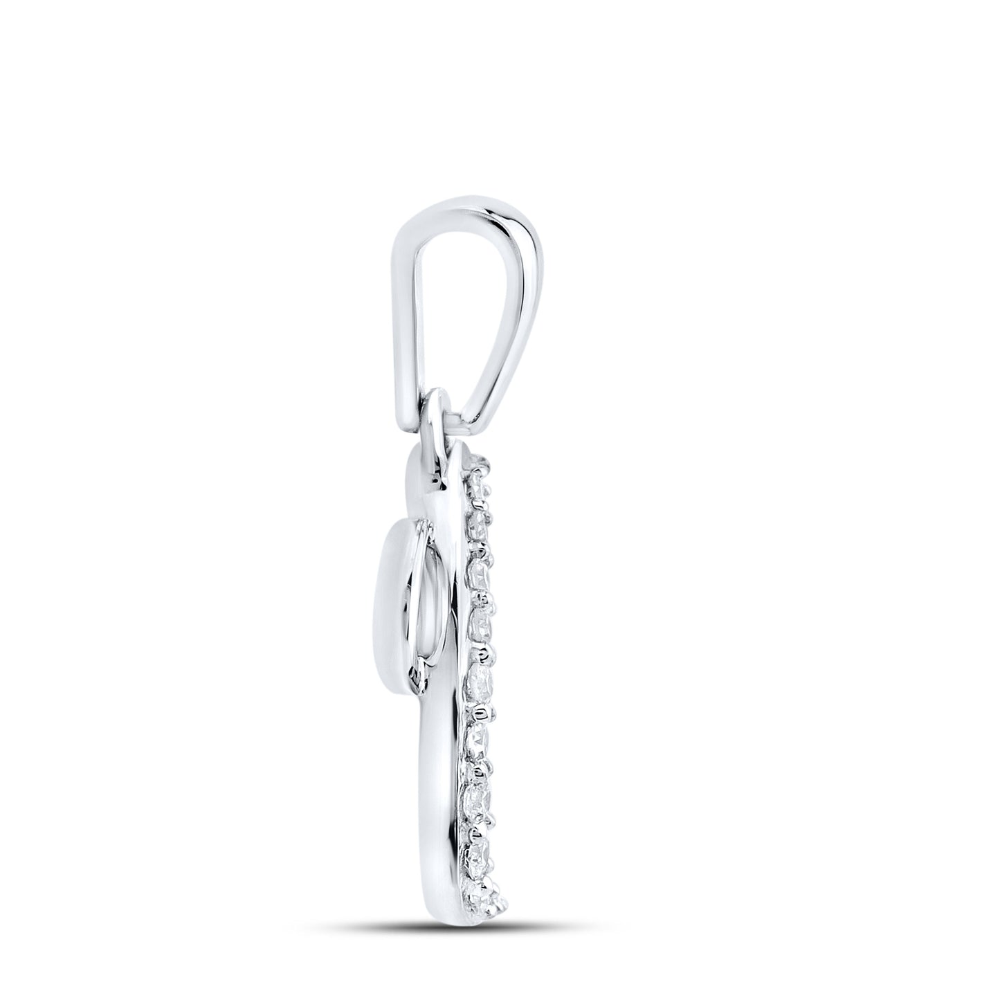10KT WHITE GOLD 0.04 CTW NATURAL DIAMOND INITIAL C