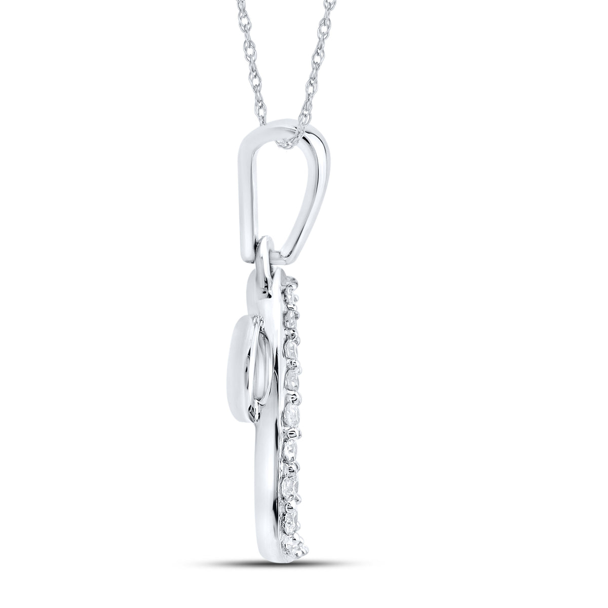 10KT WHITE GOLD 0.04 CTW NATURAL DIAMOND INITIAL C