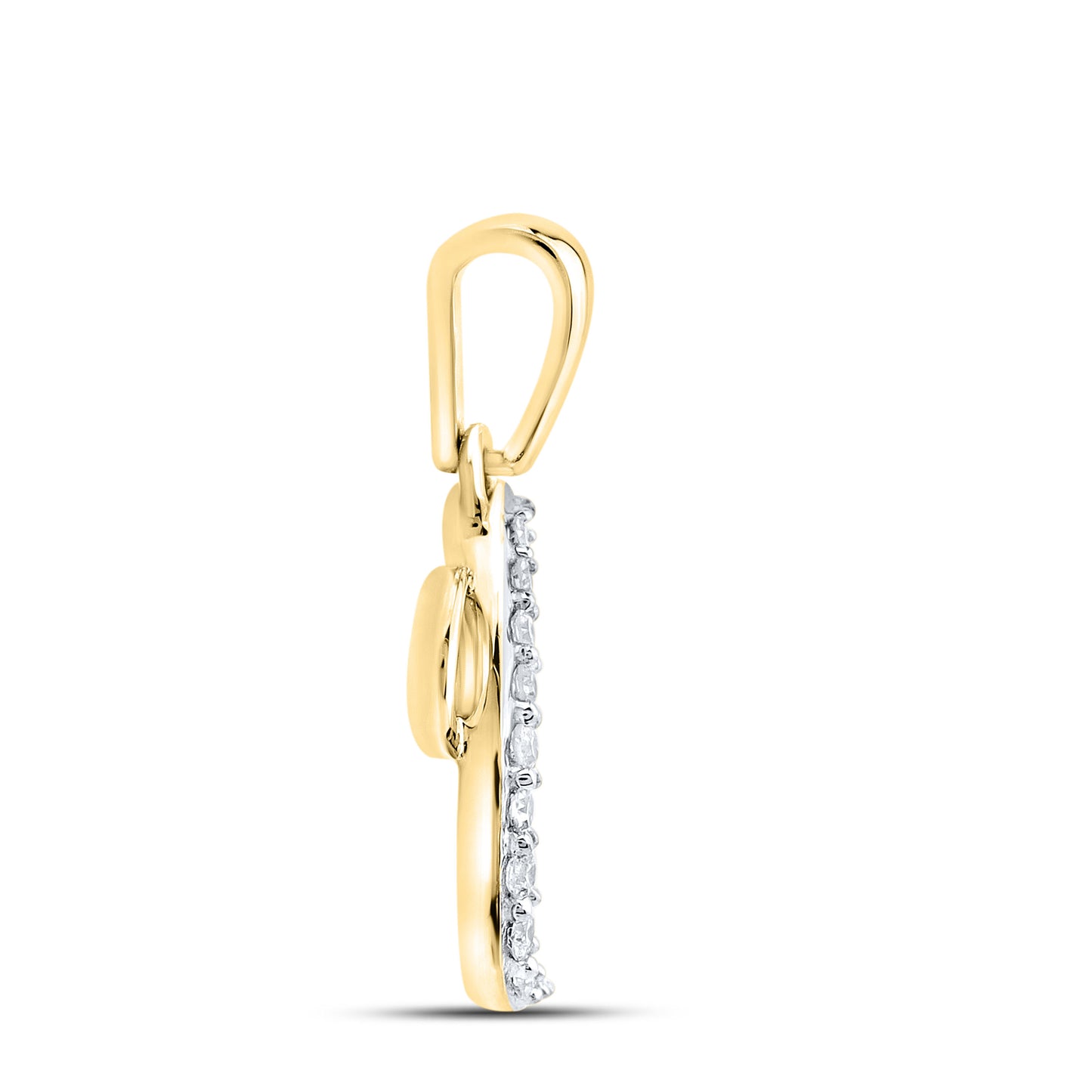 10KT YELLOW GOLD 0.04 CTW NATURAL DIAMOND INITIAL C