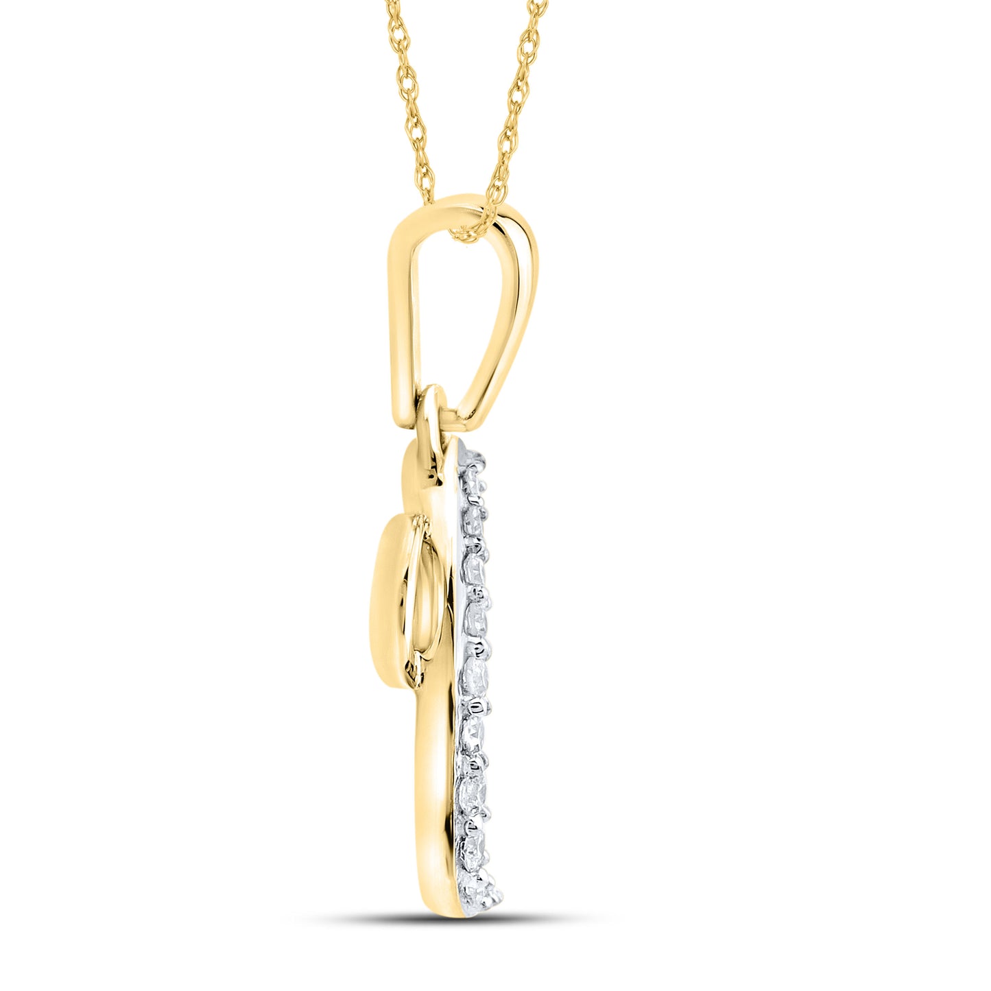 10KT YELLOW GOLD 0.04 CTW NATURAL DIAMOND INITIAL C