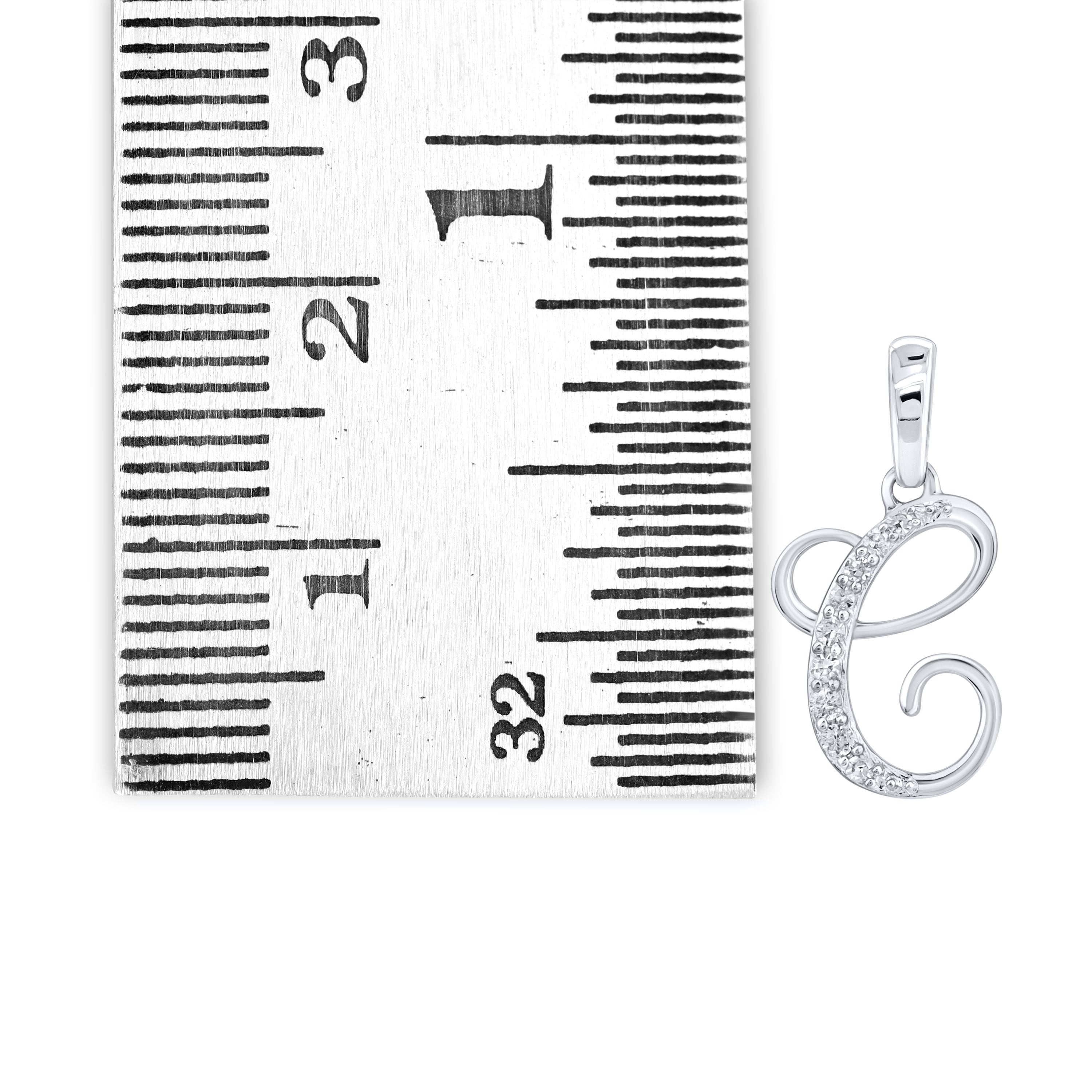 10KT WHITE GOLD 0.04 CTW NATURAL DIAMOND INITIAL C