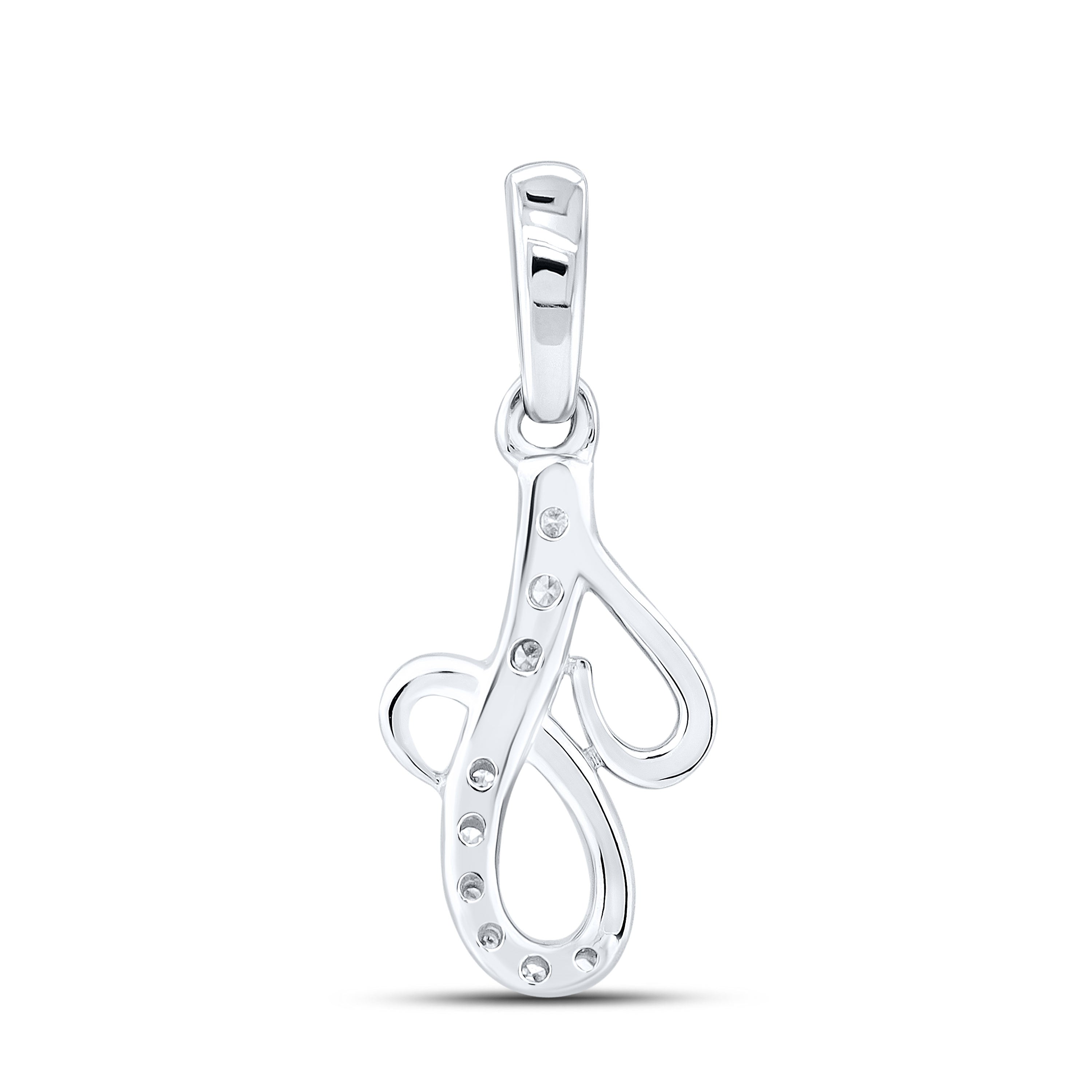 10KT WHITE GOLD 0.04 CTW NATURAL DIAMOND INITIAL J