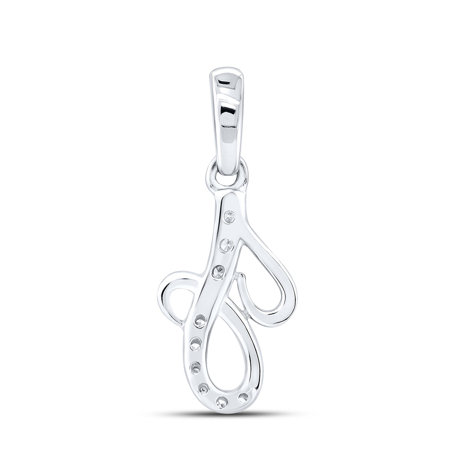 10KT WHITE GOLD 0.04 CTW NATURAL DIAMOND INITIAL J
