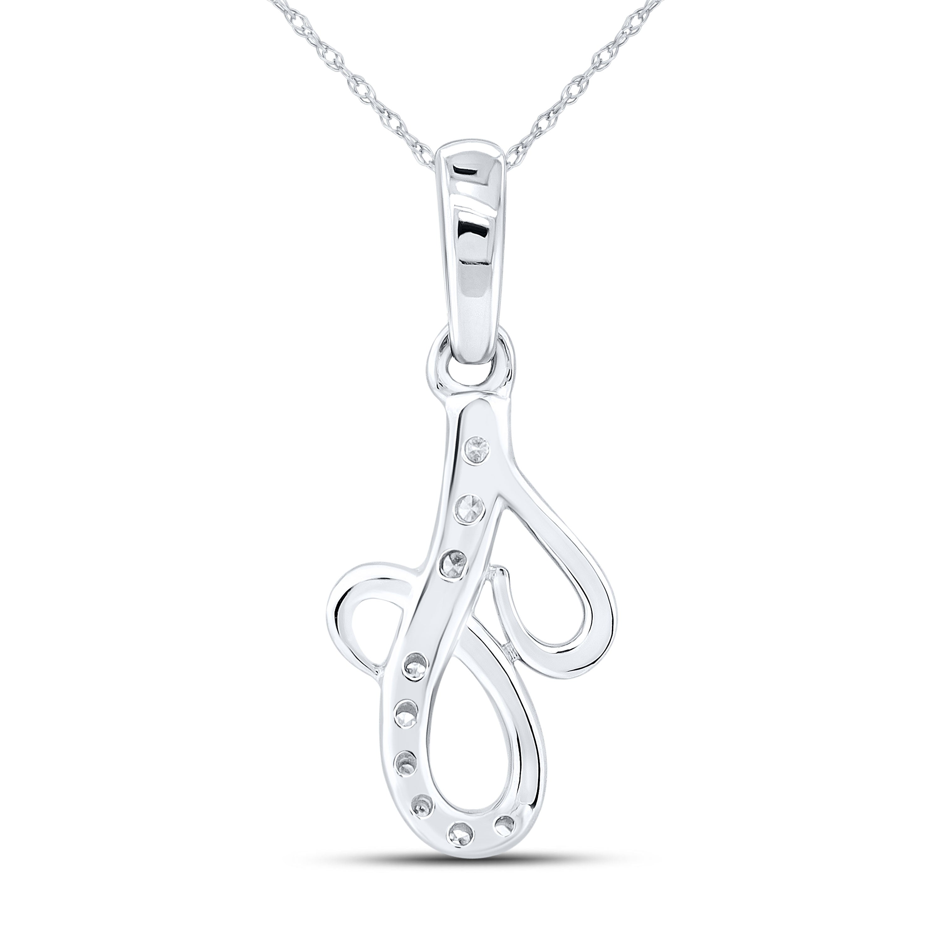 10KT WHITE GOLD 0.04 CTW NATURAL DIAMOND INITIAL J