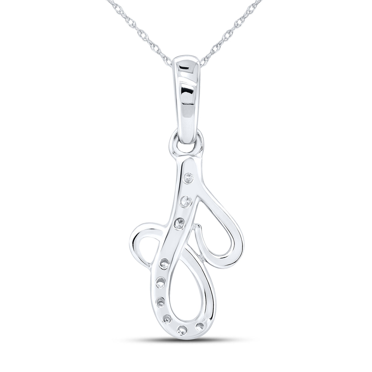 10KT WHITE GOLD 0.04 CTW NATURAL DIAMOND INITIAL J