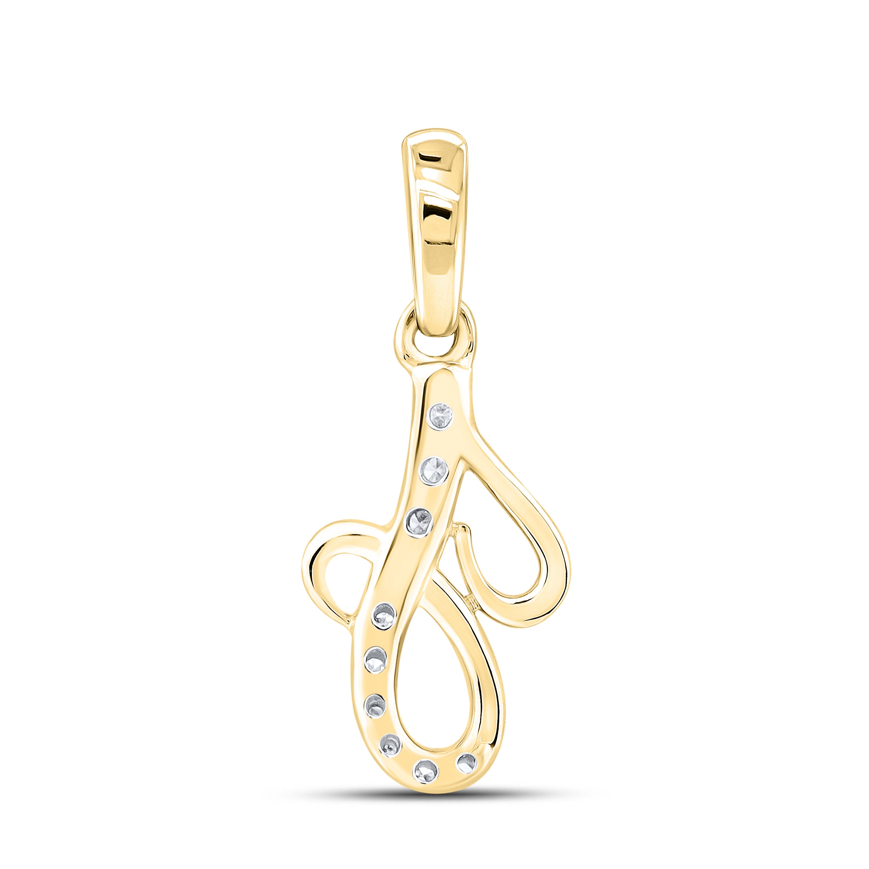 10KT YELLOW GOLD 0.04 CTW NATURAL DIAMOND INITIAL J