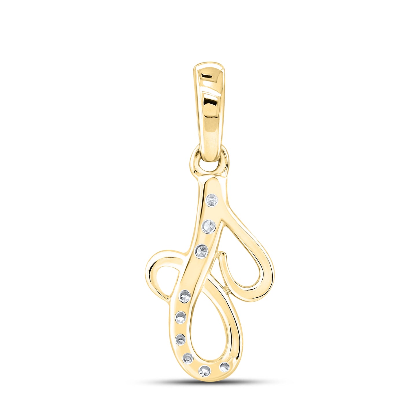 10KT YELLOW GOLD 0.04 CTW NATURAL DIAMOND INITIAL J