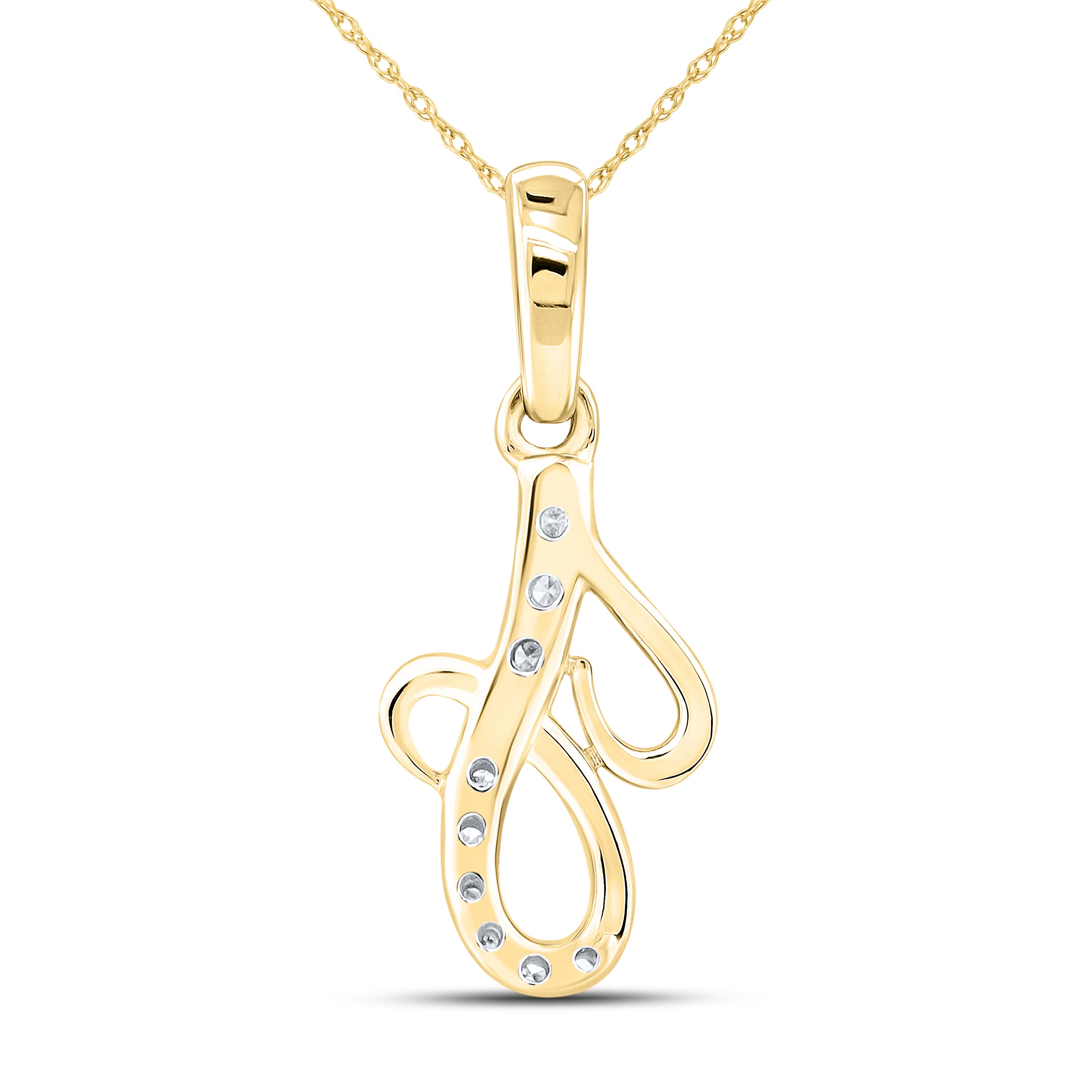 10KT YELLOW GOLD 0.04 CTW NATURAL DIAMOND INITIAL J