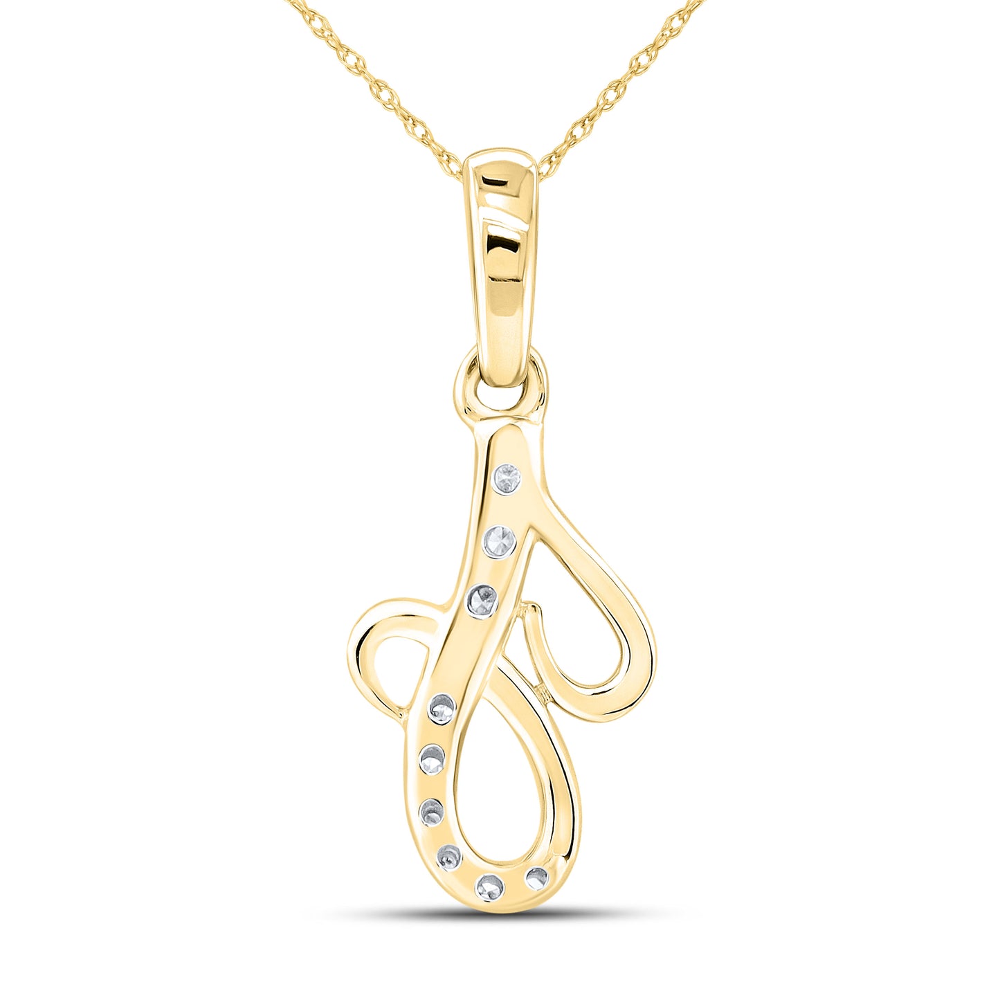 10KT YELLOW GOLD 0.04 CTW NATURAL DIAMOND INITIAL J