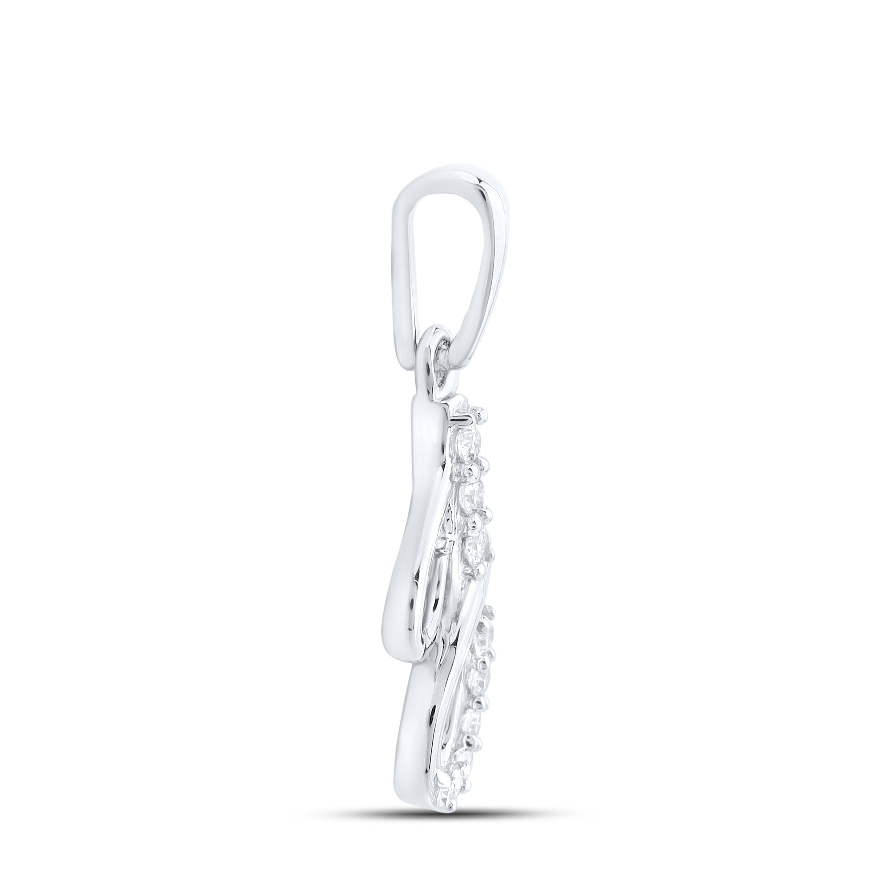 10KT WHITE GOLD 0.04 CTW NATURAL DIAMOND INITIAL J