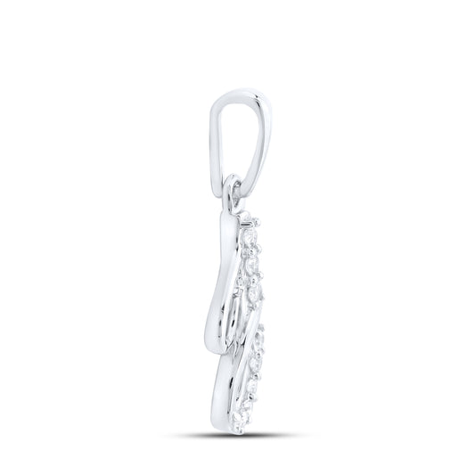 10KT WHITE GOLD 0.04 CTW NATURAL DIAMOND INITIAL J