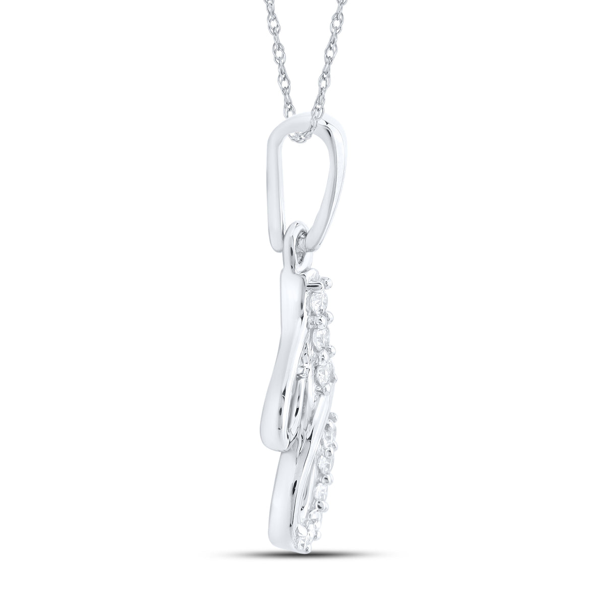 10KT WHITE GOLD 0.04 CTW NATURAL DIAMOND INITIAL J