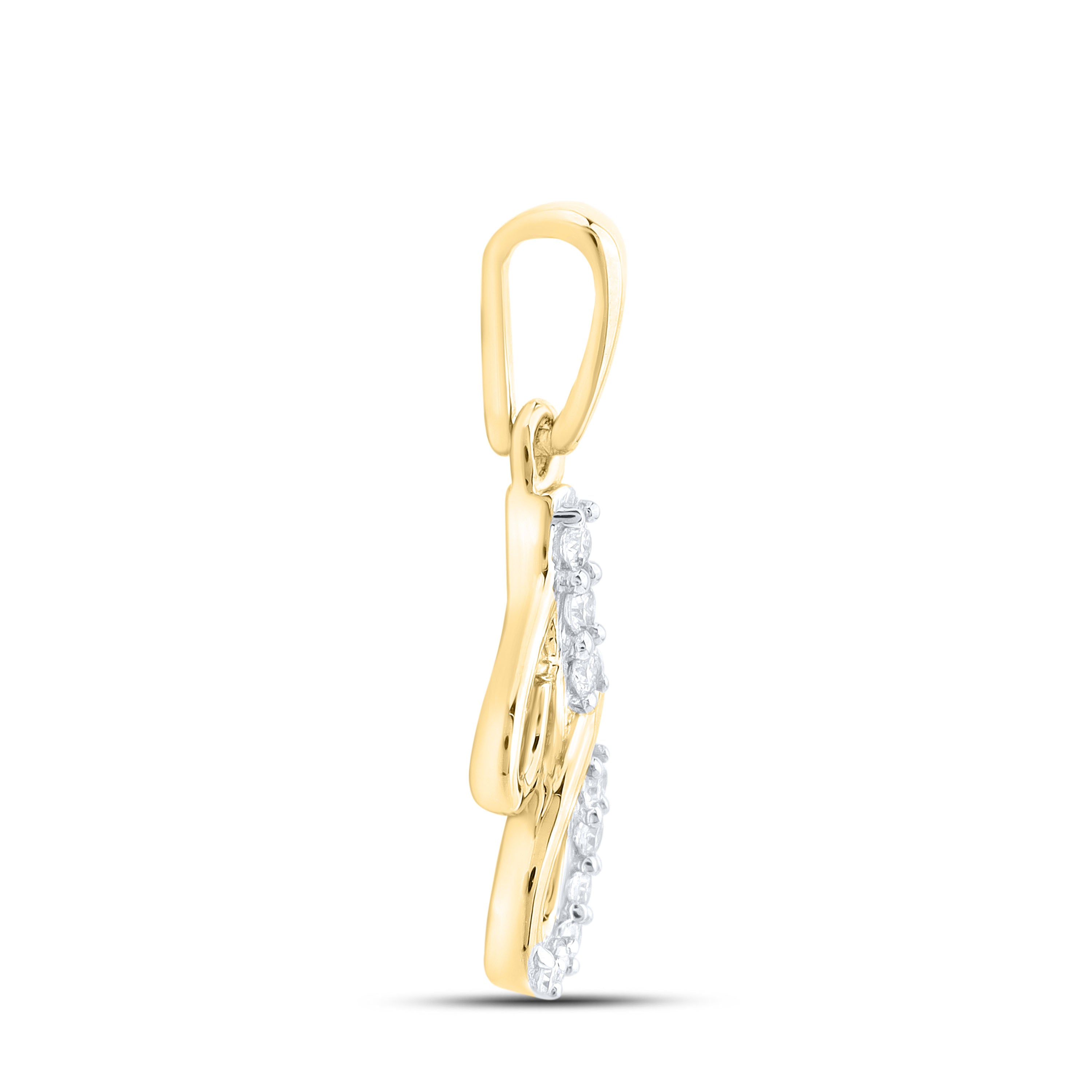 10KT YELLOW GOLD 0.04 CTW NATURAL DIAMOND INITIAL J