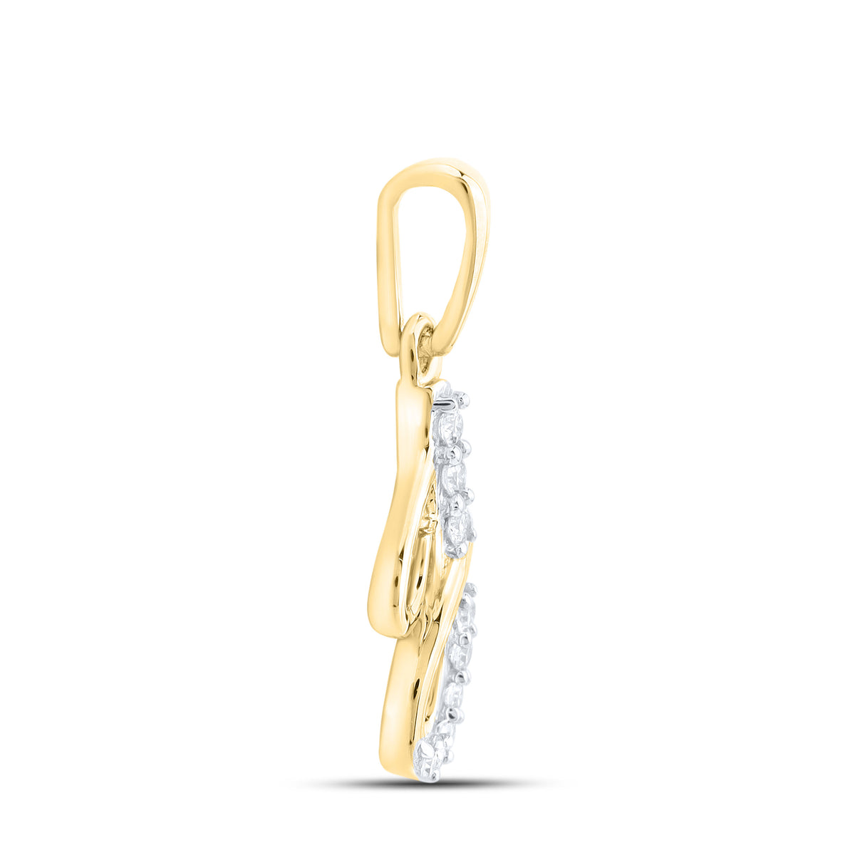 10KT YELLOW GOLD 0.04 CTW NATURAL DIAMOND INITIAL J