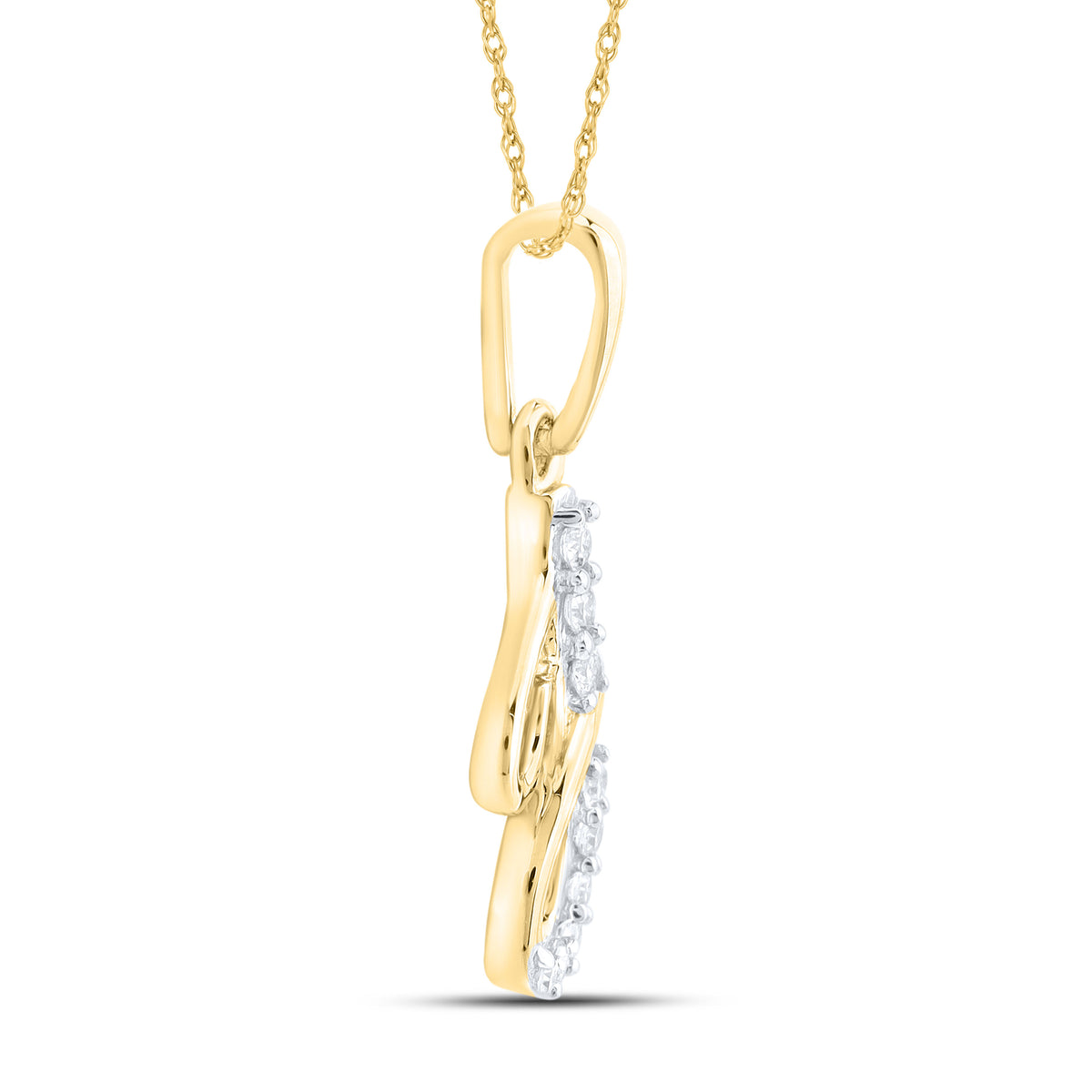 10KT YELLOW GOLD 0.04 CTW NATURAL DIAMOND INITIAL J